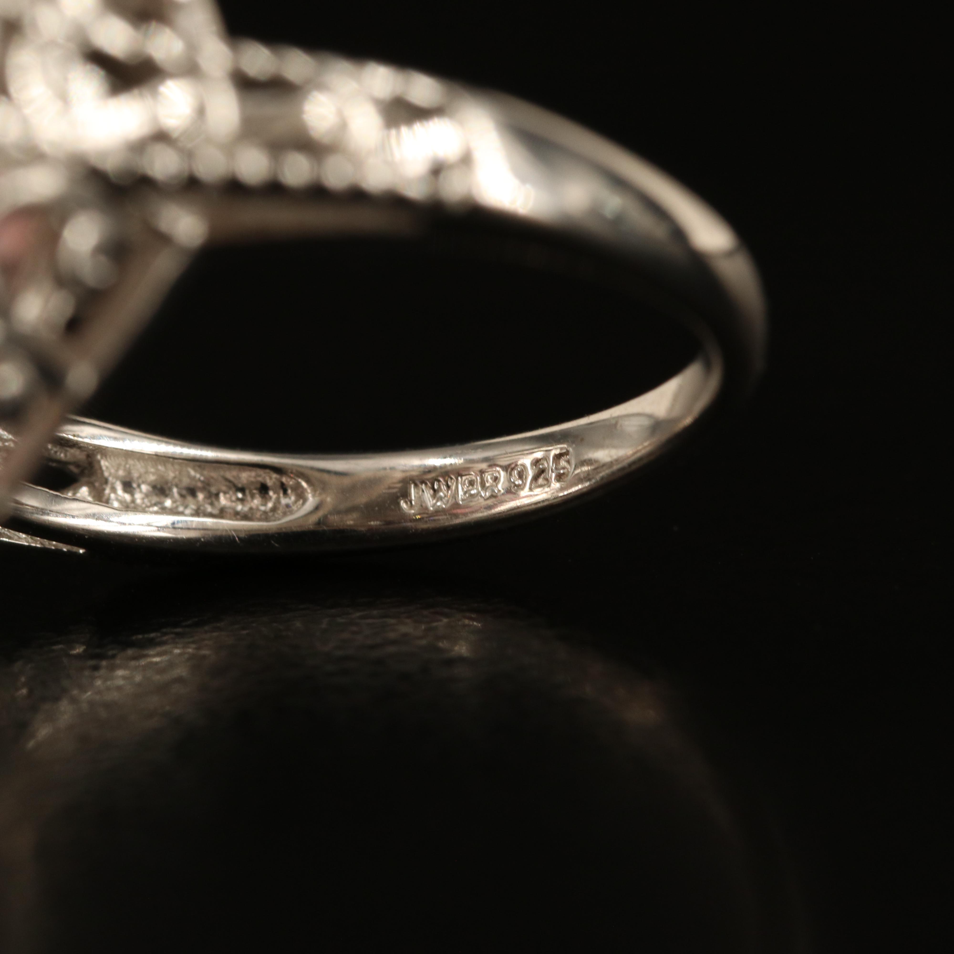 Sterling Opal and White Sapphire Heart Ring