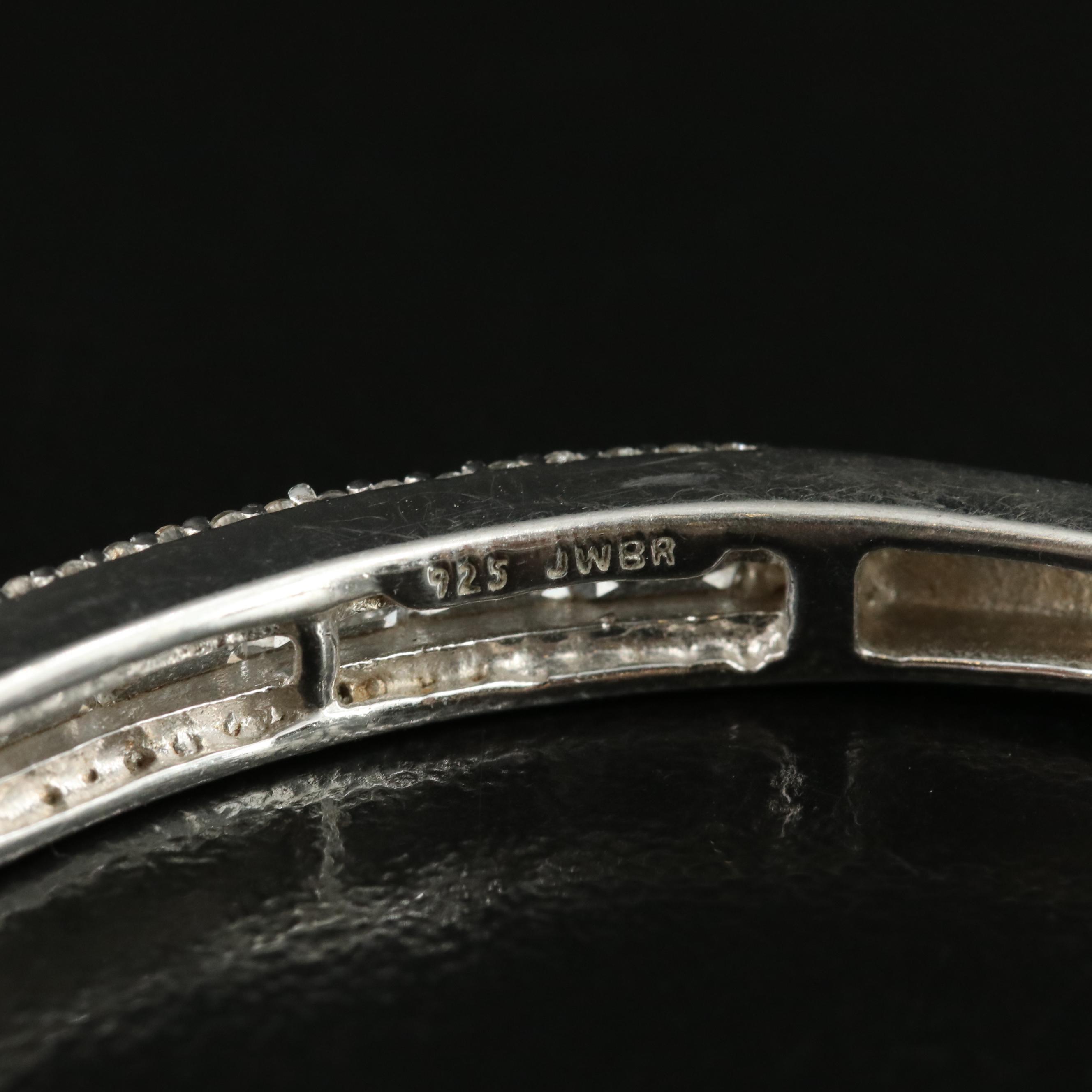 Sterling Sapphire Curved Bar Bolo Bracelet