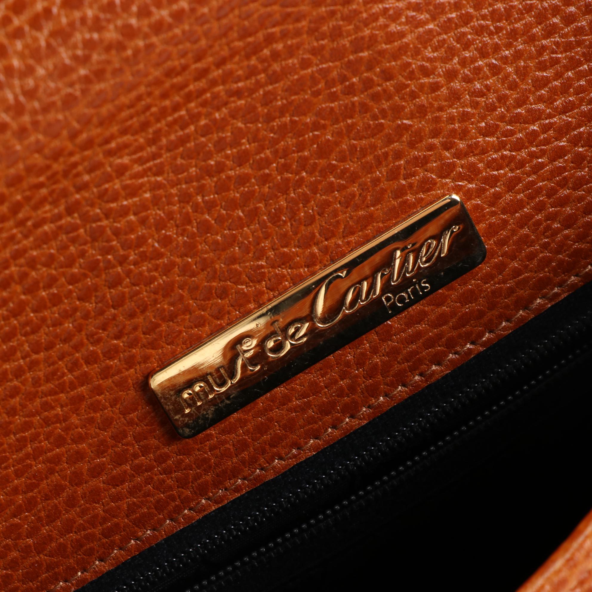 Must de Cartier Flap Shoulder Bag in Grain Leather