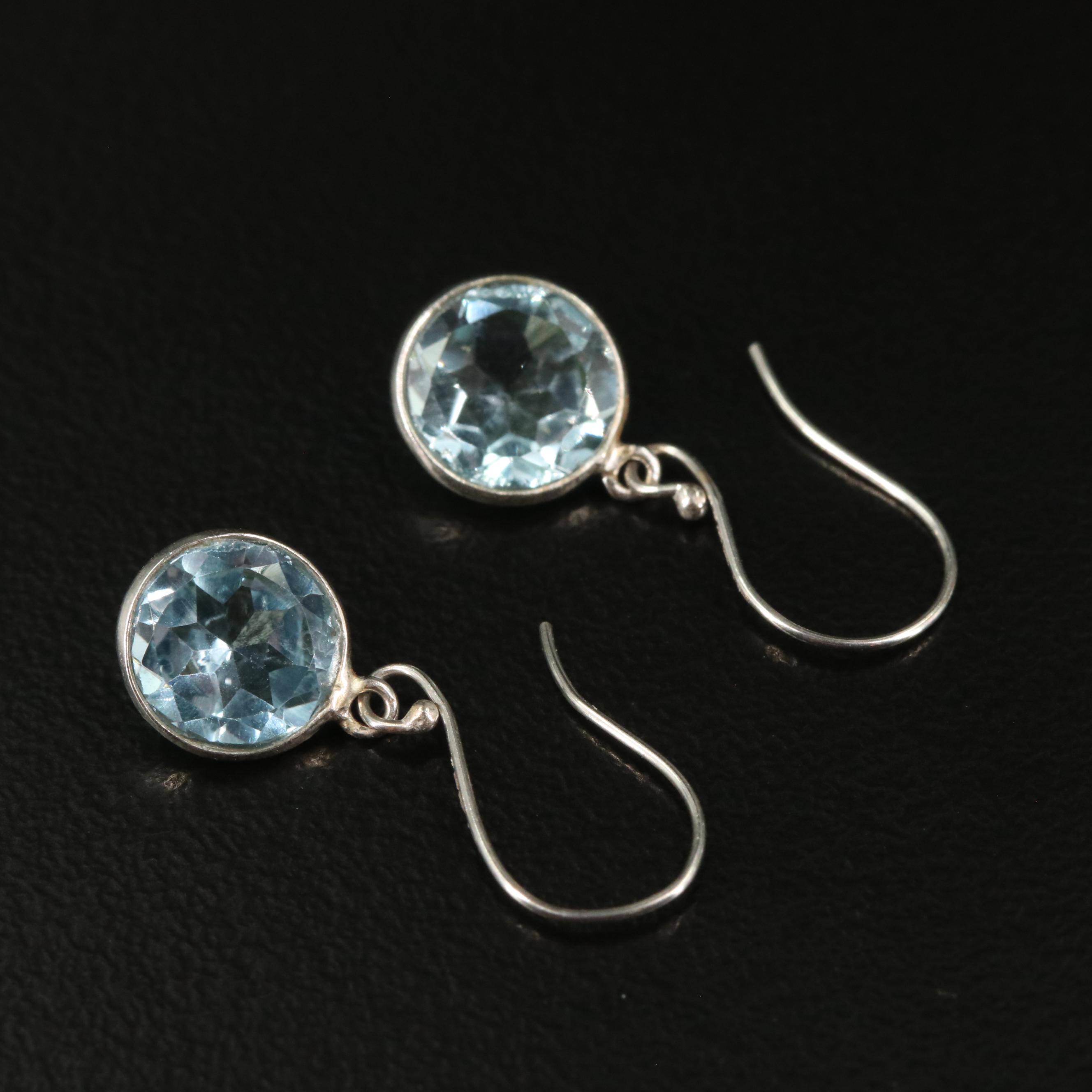 14K Blue Topaz Drop Earrings