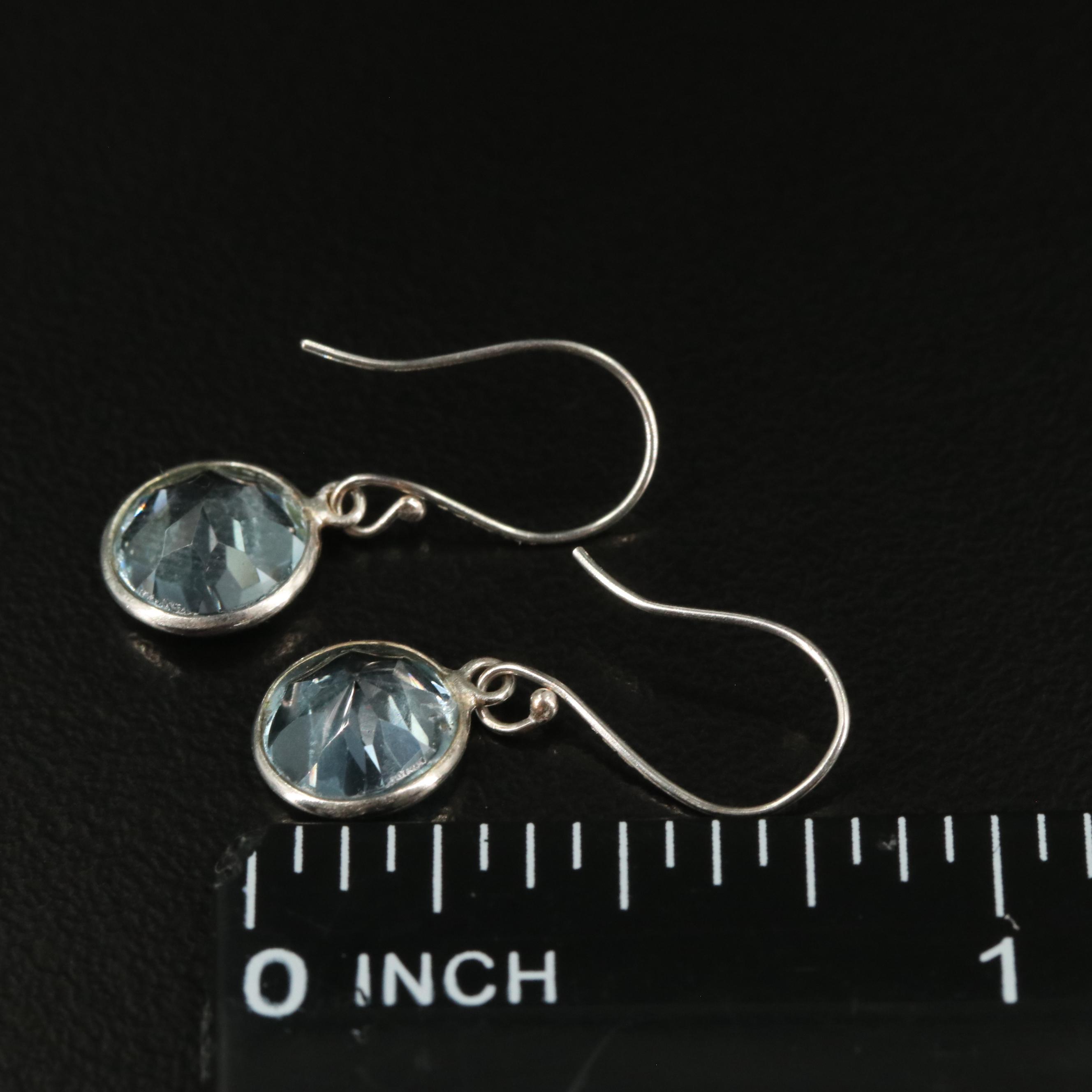 14K Blue Topaz Drop Earrings