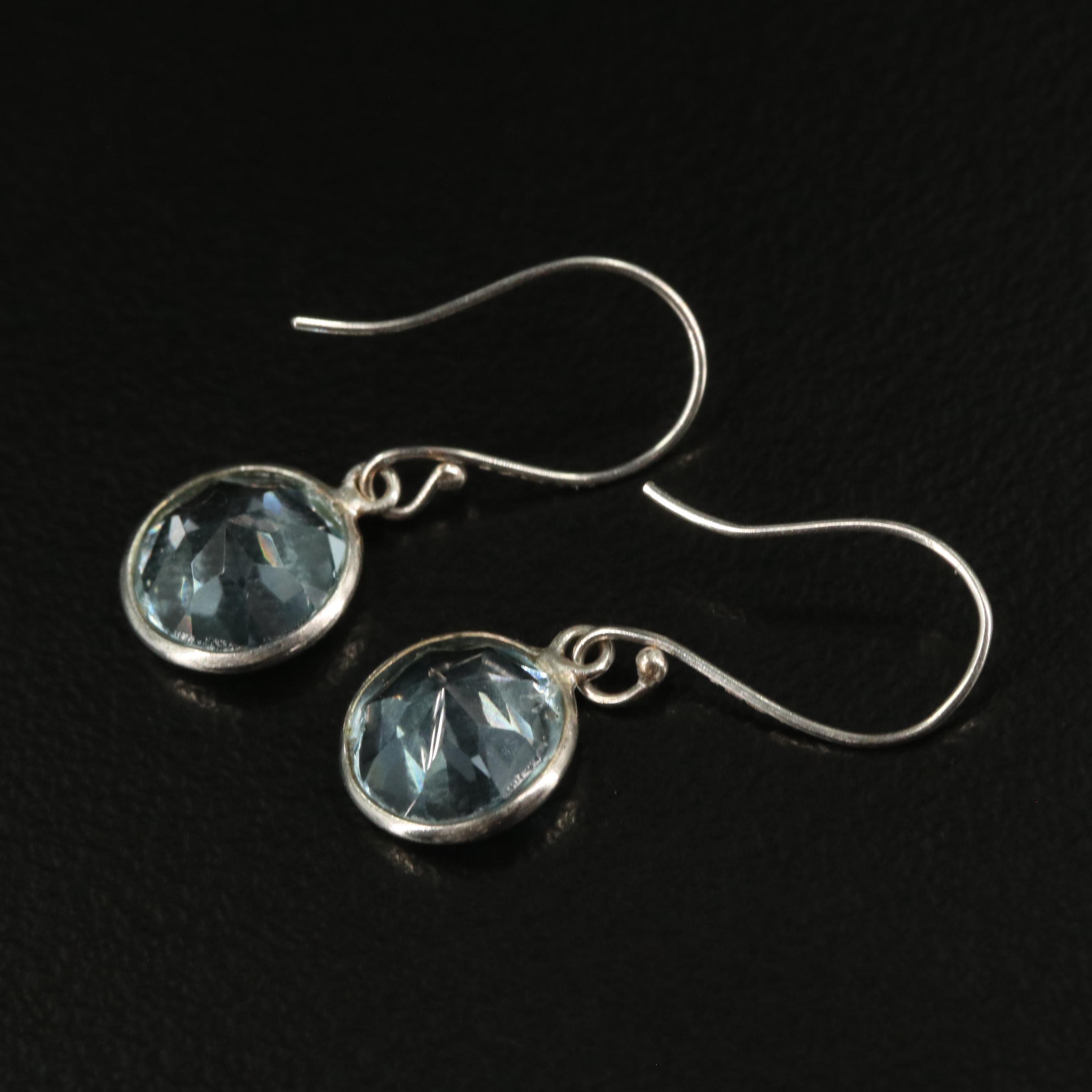 14K Blue Topaz Drop Earrings