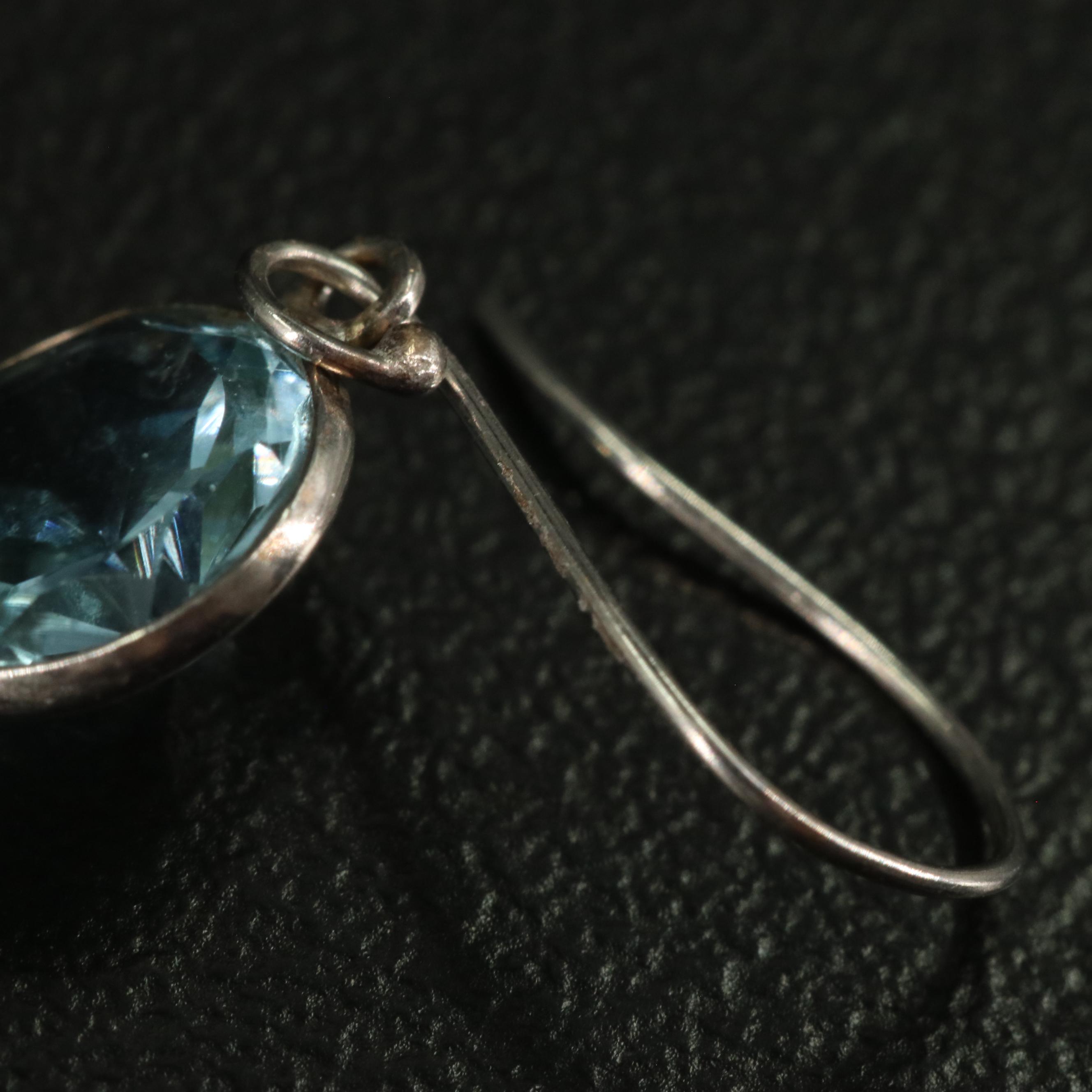 14K Blue Topaz Drop Earrings