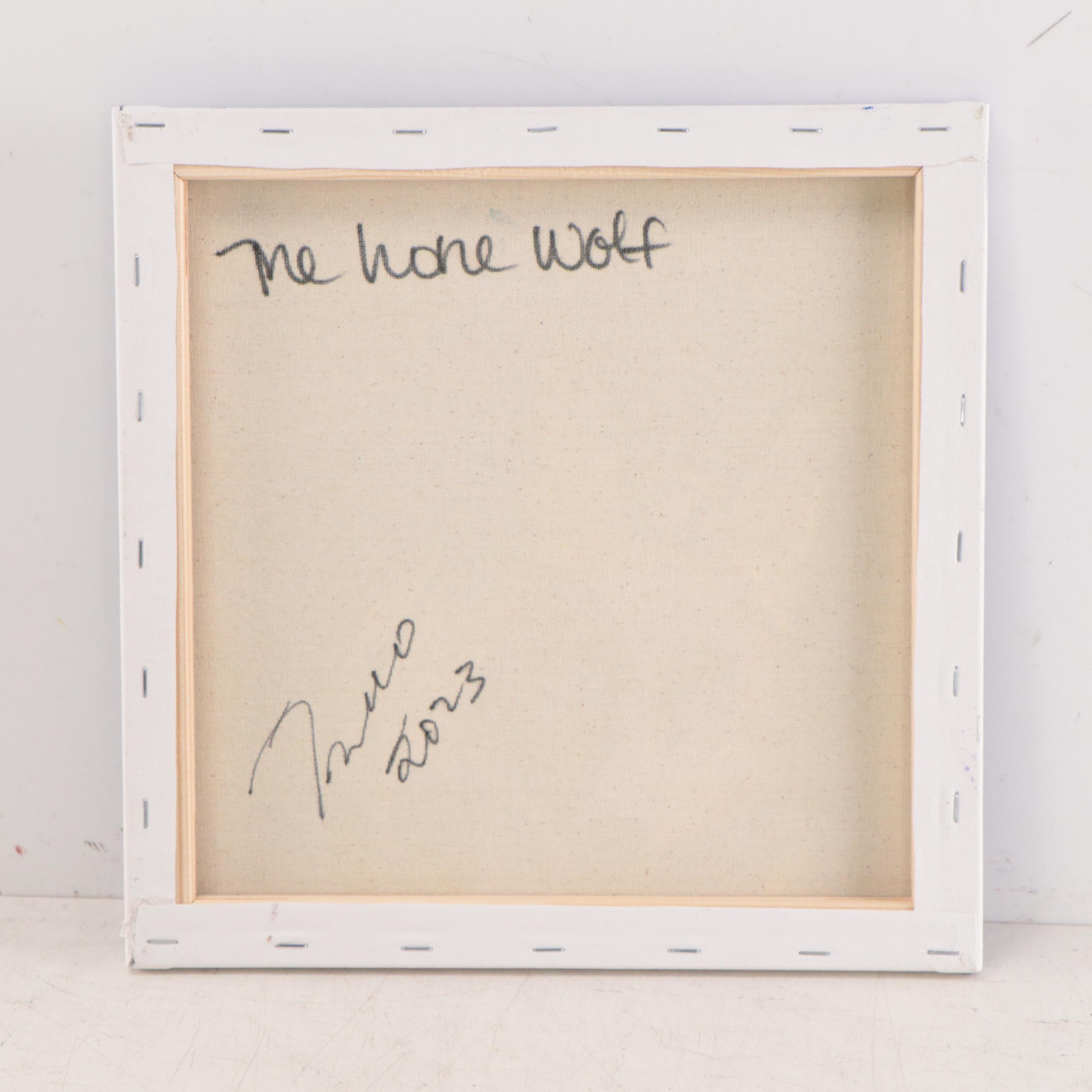 Jose Trujillo Oil Painting "The Lone Wolf," 2023