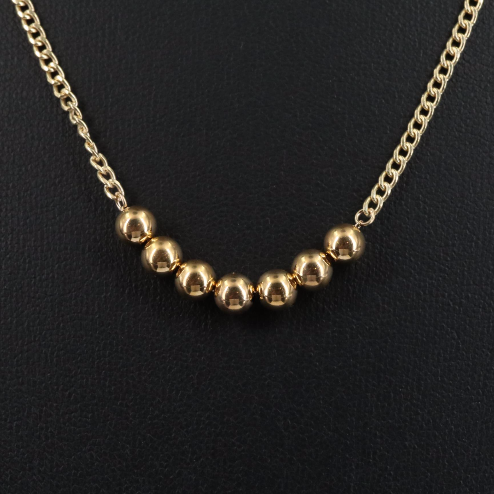 14K Stationary Beads Necklace