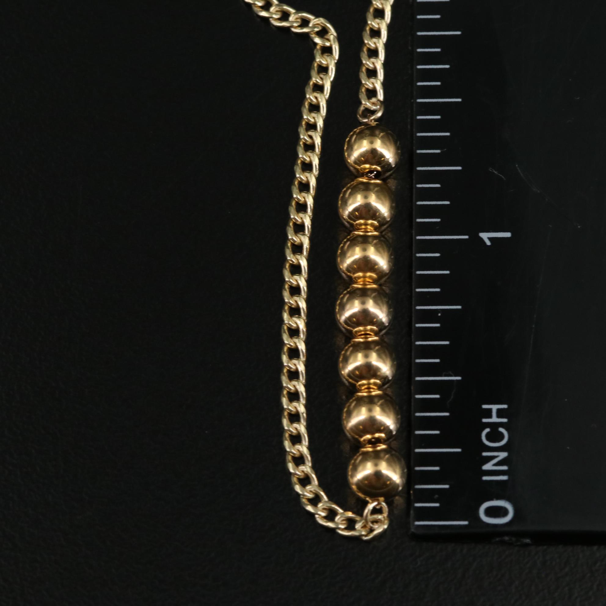 14K Stationary Beads Necklace