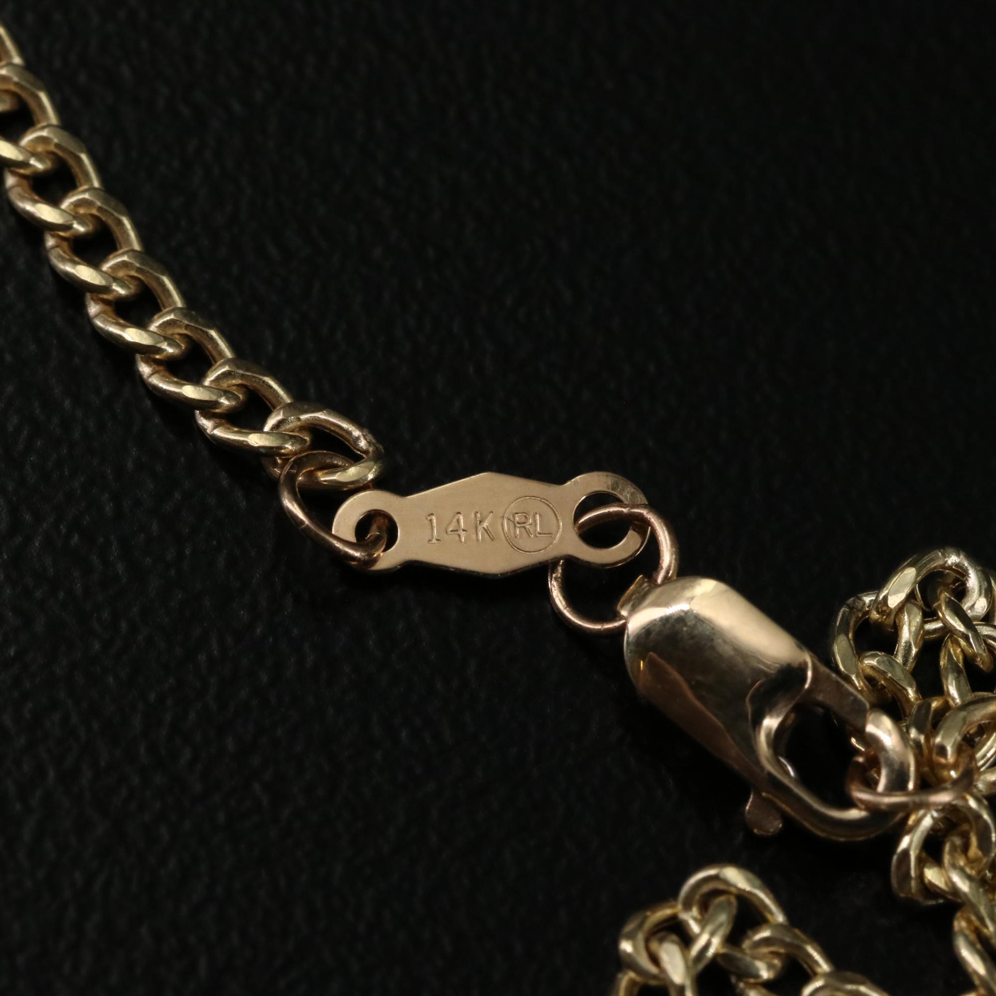 14K Stationary Beads Necklace