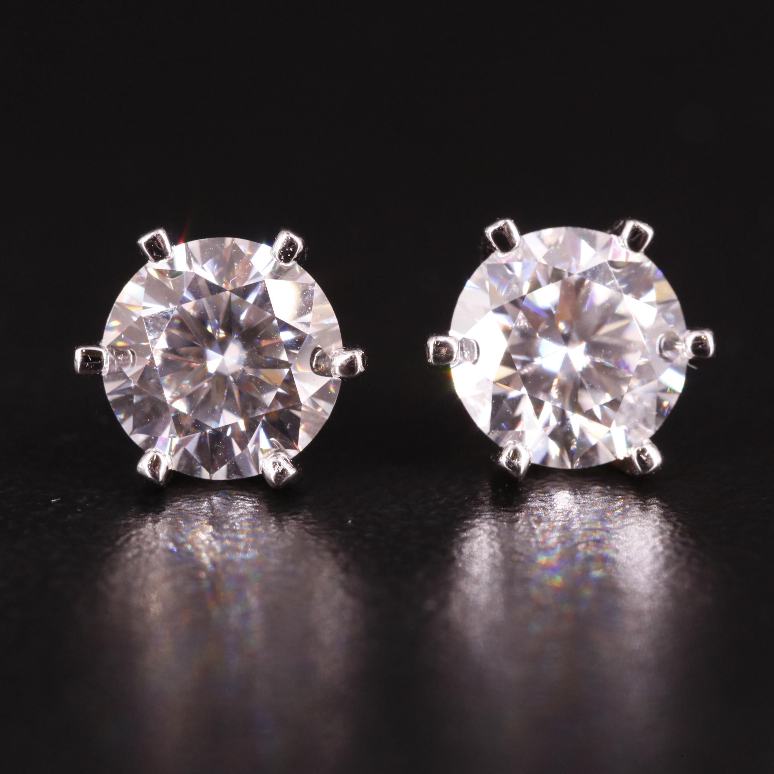 Sterling Moissanite Stud Earrings