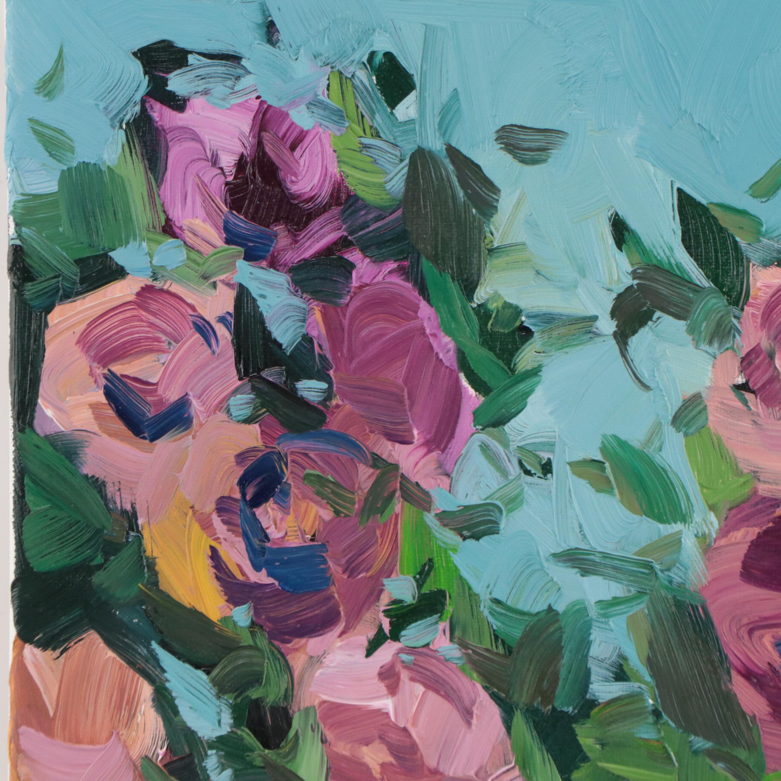 Jose Trujillo Oil Painting "The Rose Bush," 2022