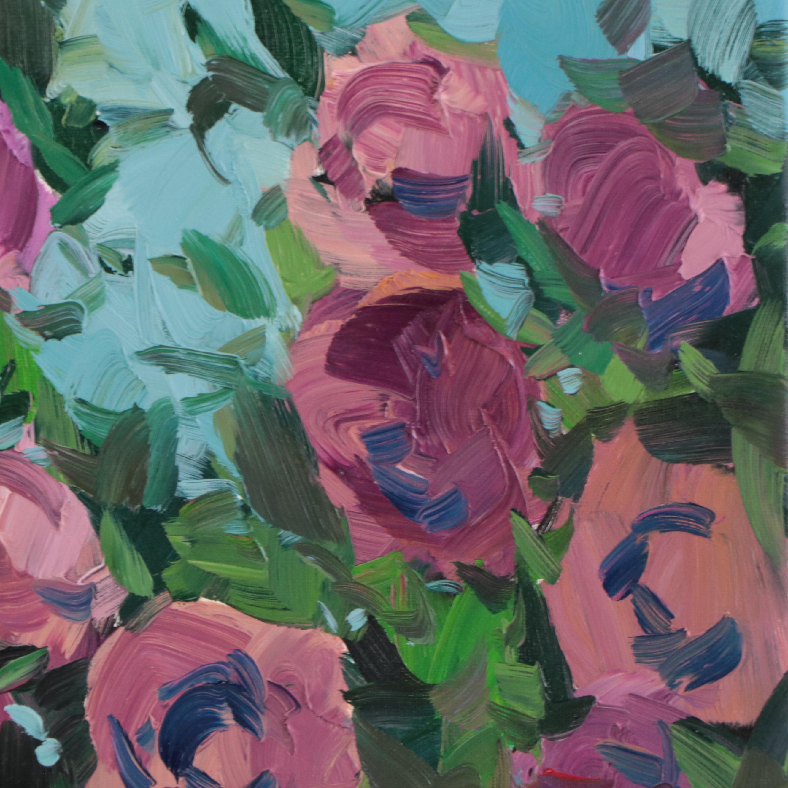 Jose Trujillo Oil Painting "The Rose Bush," 2022