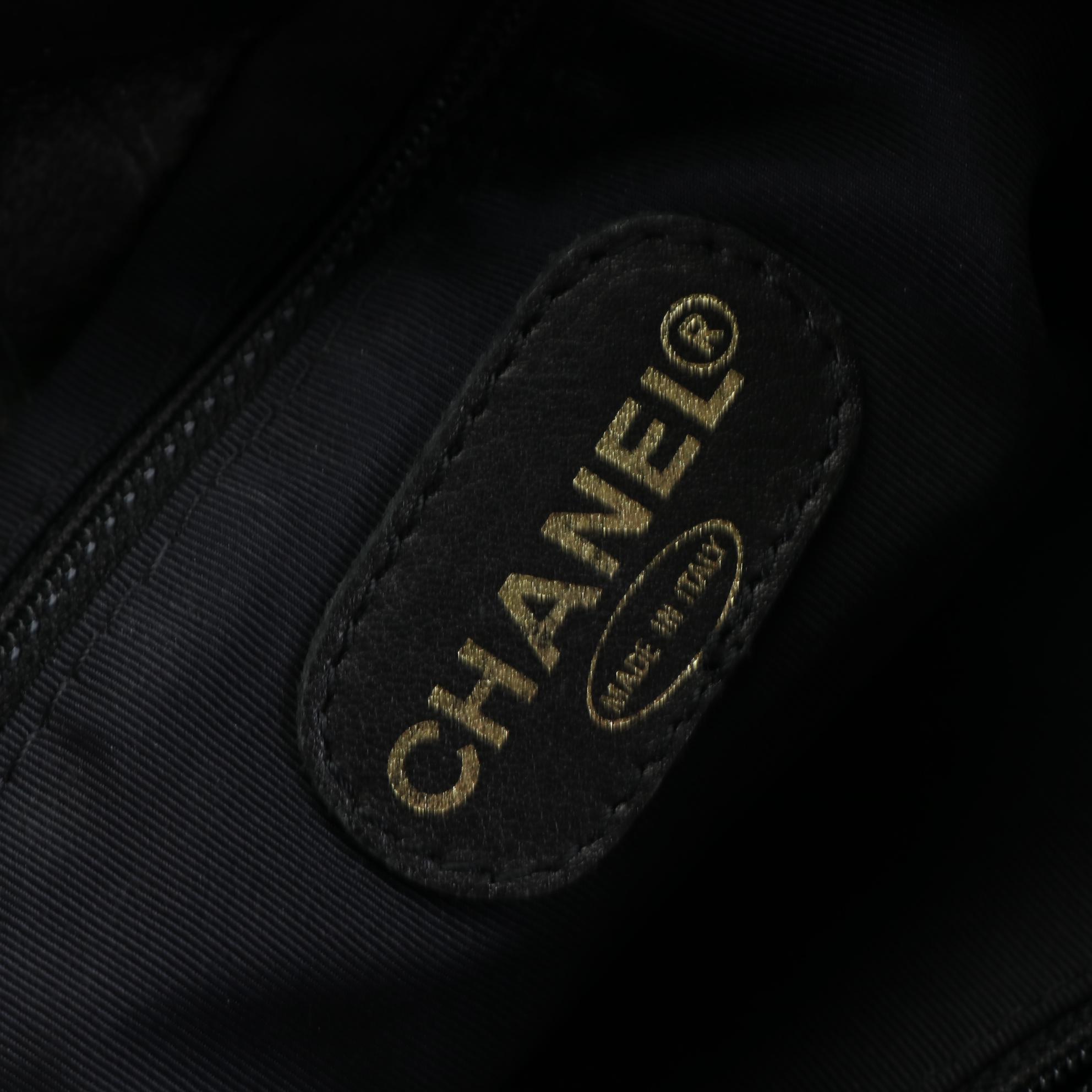 Chanel Embossed Leather Shoulder Tote Bag