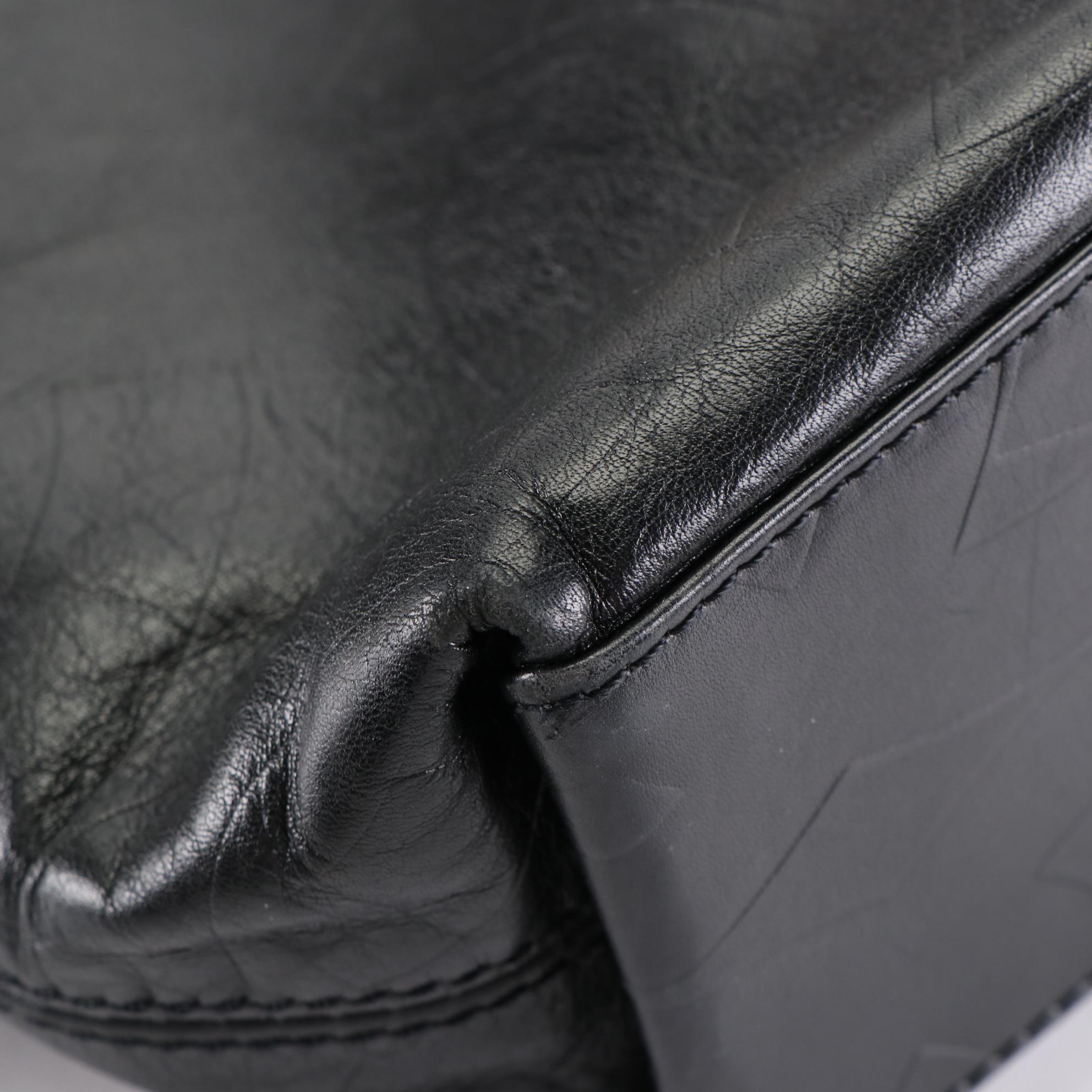 Chanel Embossed Leather Shoulder Tote Bag