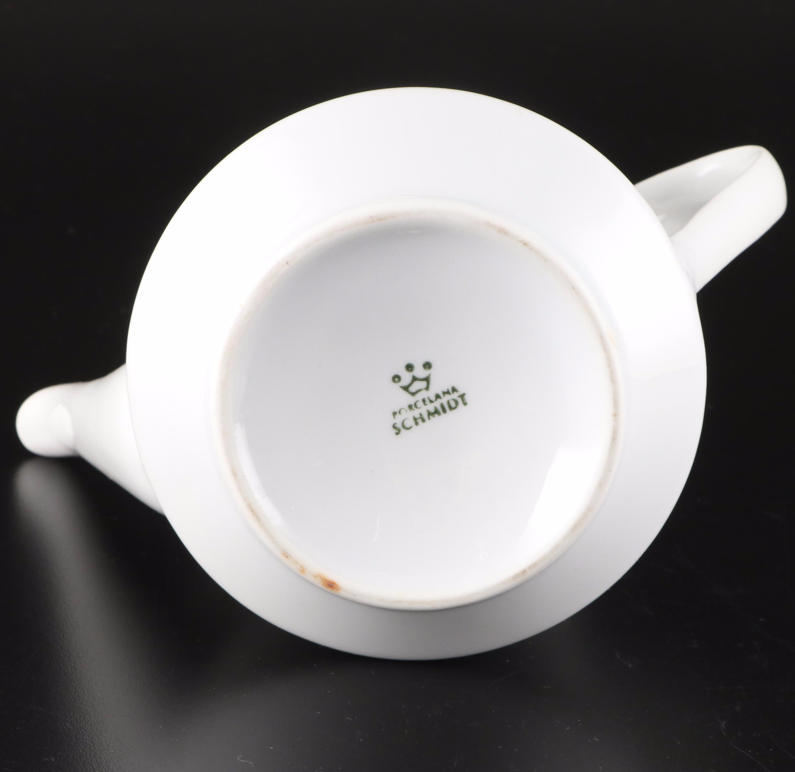 Schmidt Porcelain Teapot with Other Victorian Tableware and Accessories