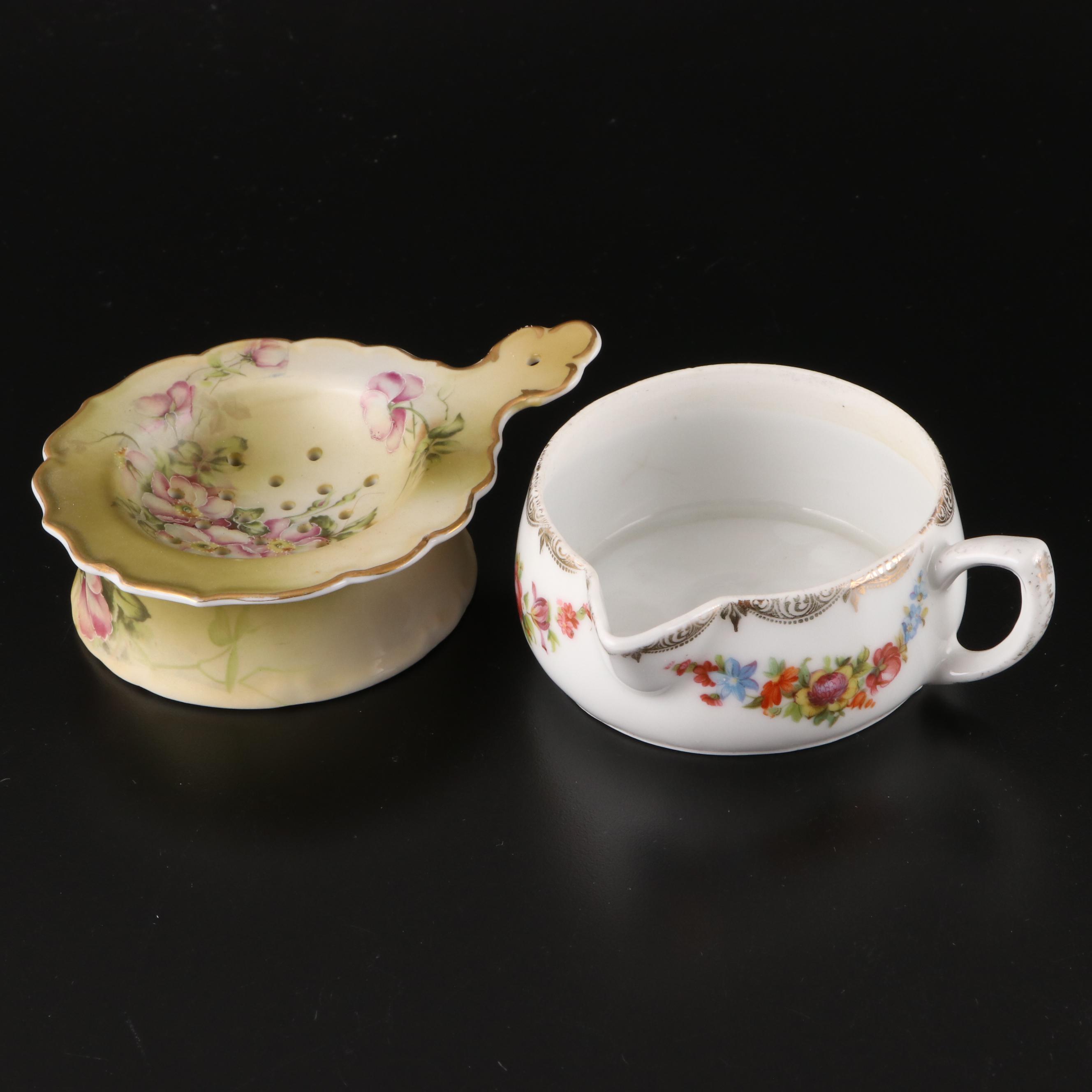 Schmidt Porcelain Teapot with Other Victorian Tableware and Accessories