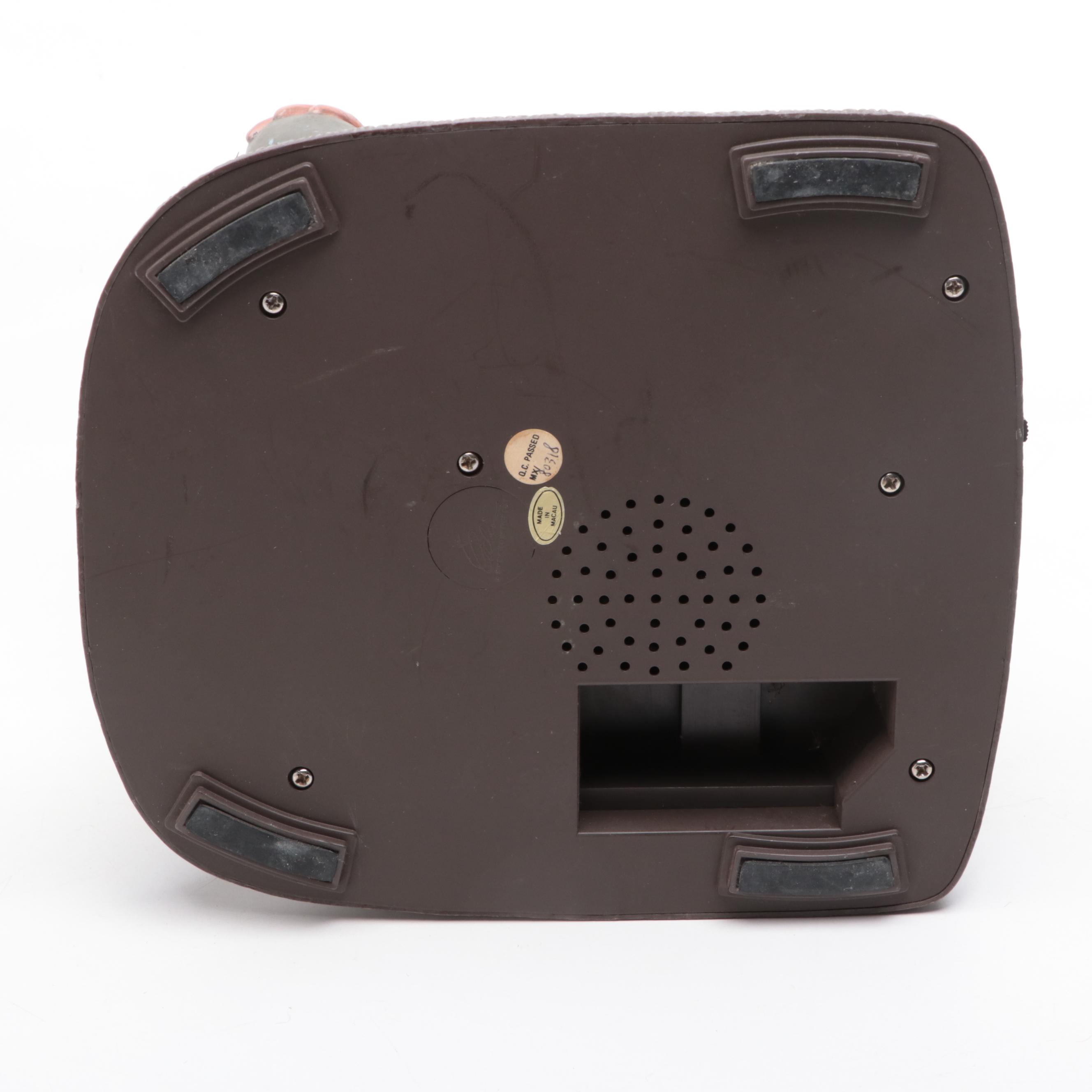 Artist Signed Earthenware Sun and Moon Wall Plaque with Enesco Electronic Figure