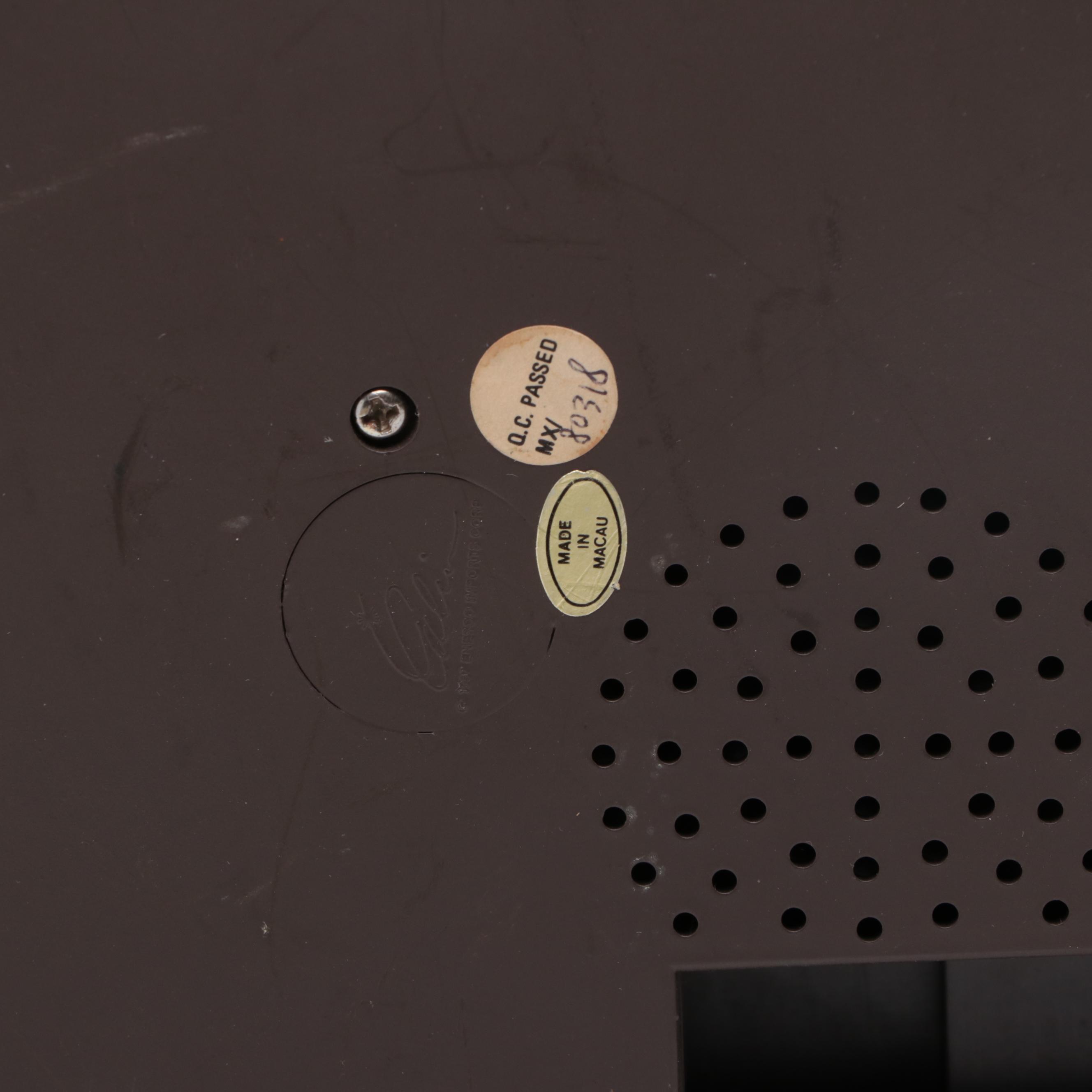 Artist Signed Earthenware Sun and Moon Wall Plaque with Enesco Electronic Figure