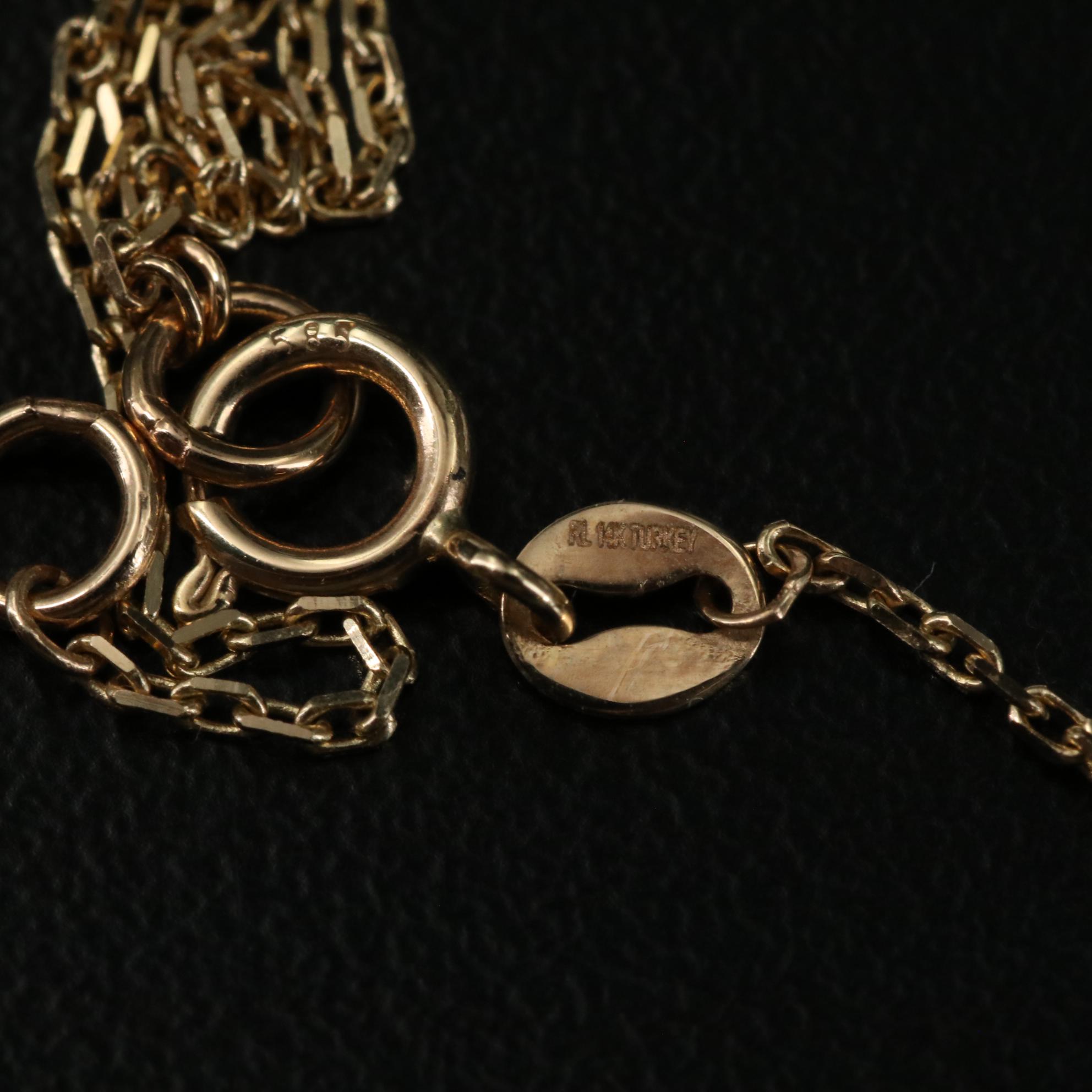 14K Stationary Beads Necklace