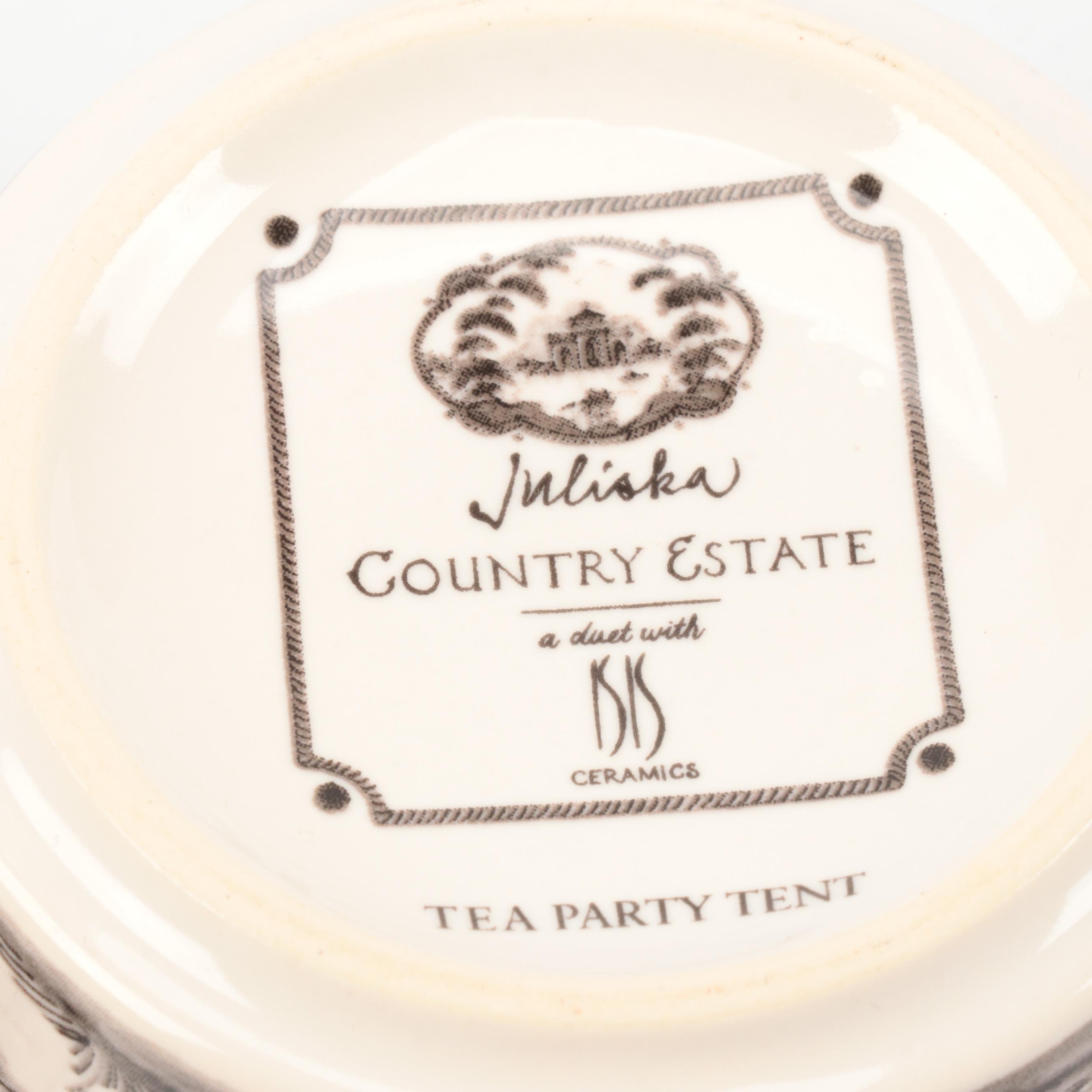 Isis and Juliska Ceramics Country Estate Creamer and Bowls with Micro Mosaic Box