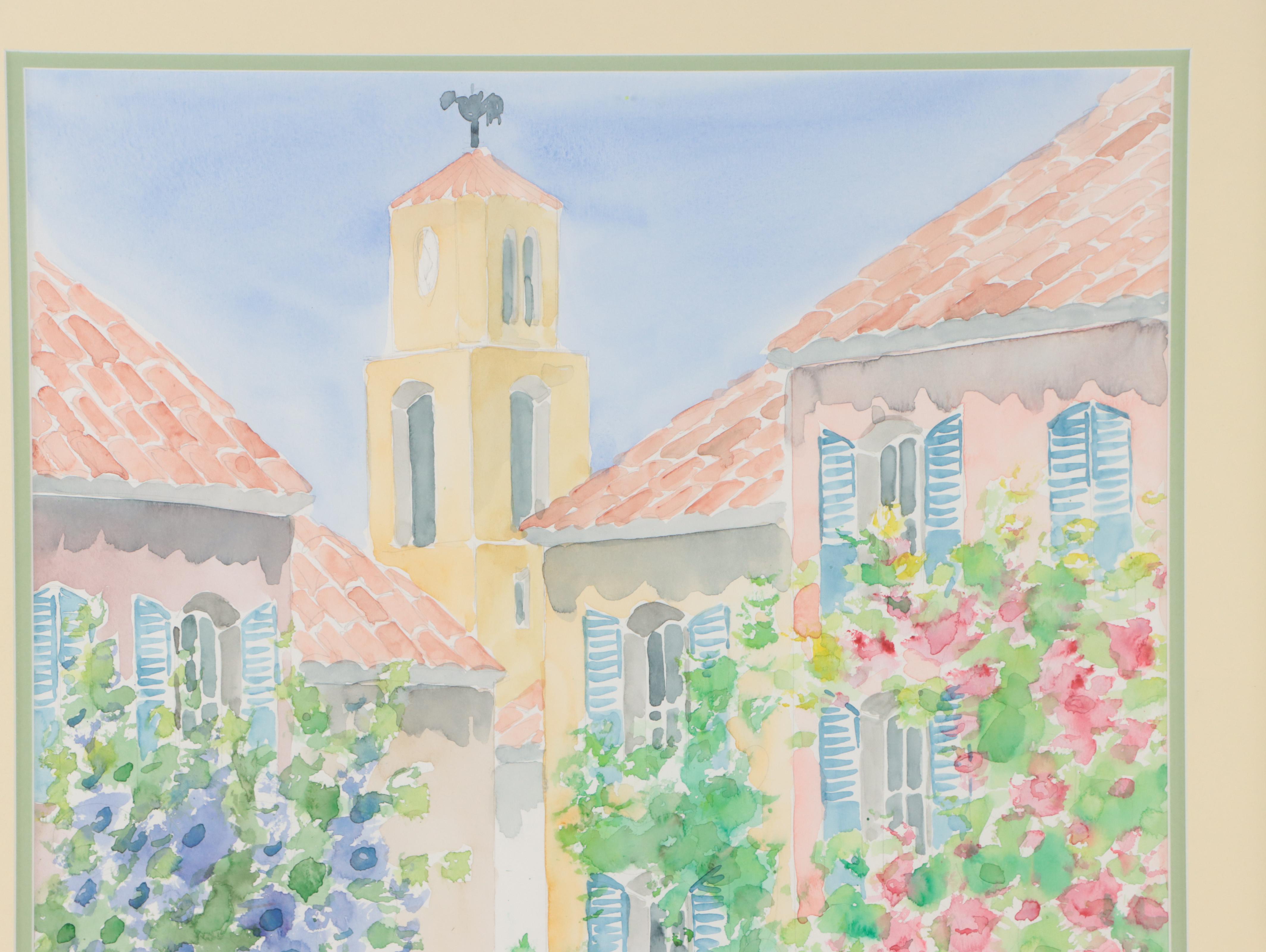 Isabelle Bijelic Watercolor Painting of a Street Scene, 21st Century