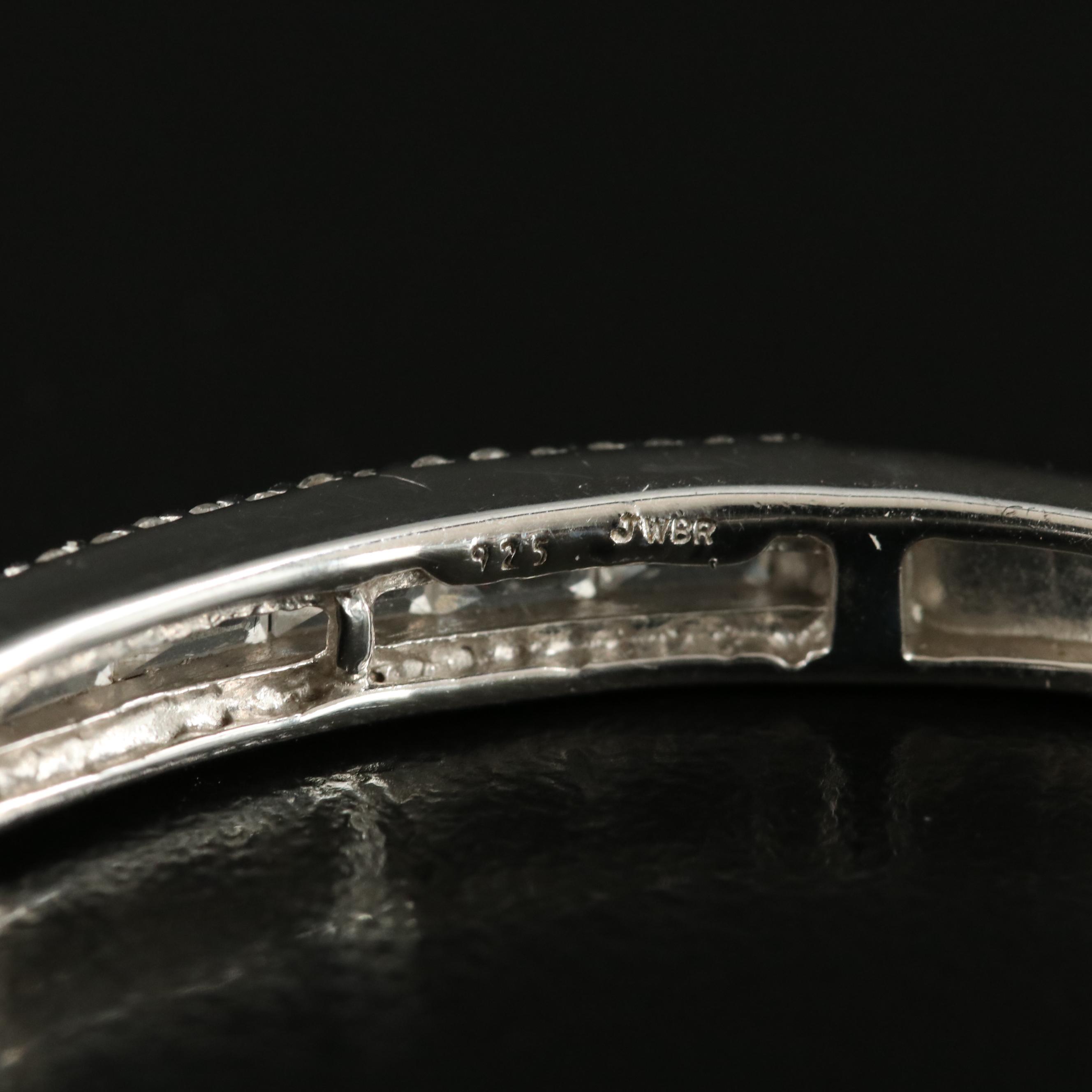 Sterling Sapphire Curved Bar Bolo Bracelet