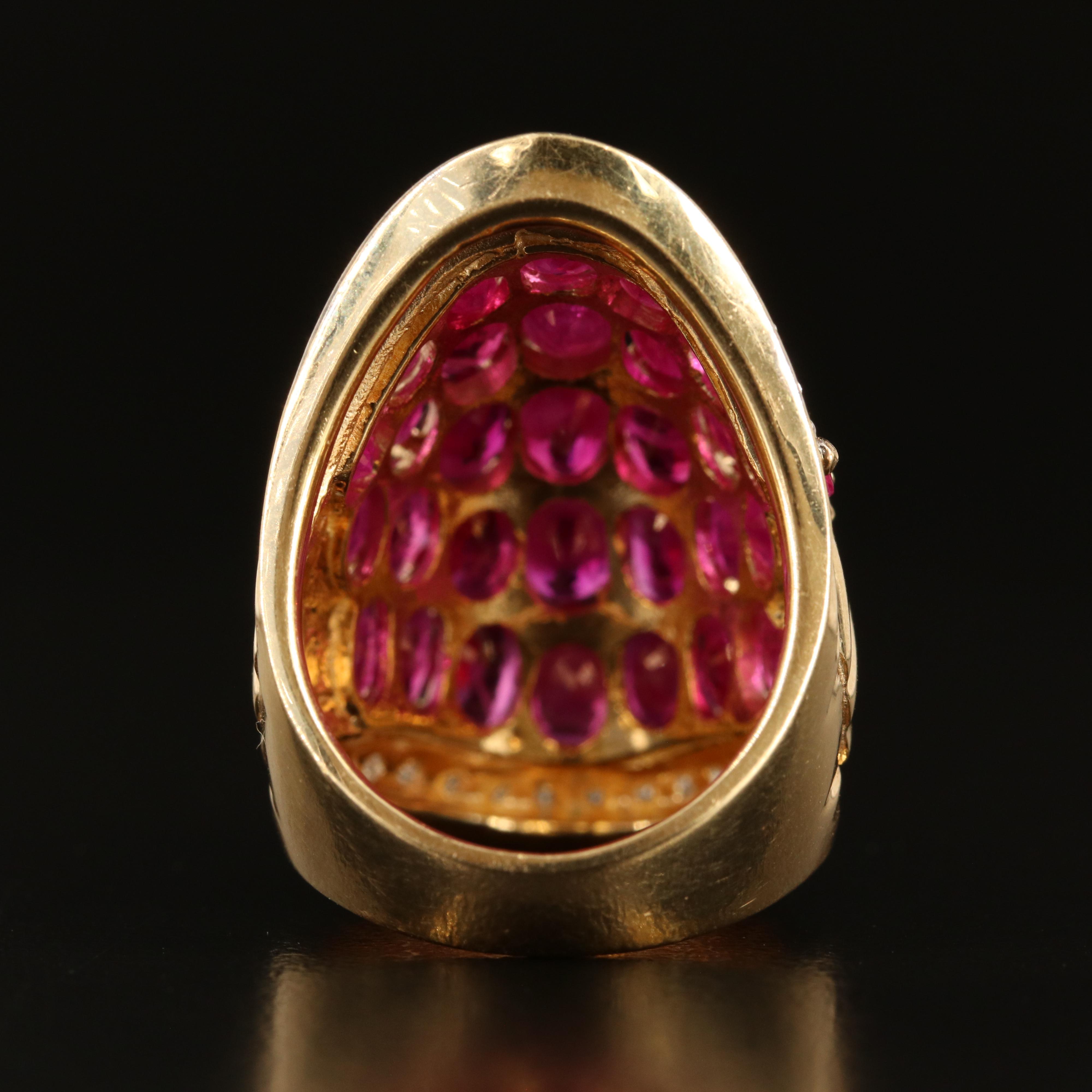14K Ruby and Diamond Dome Ring