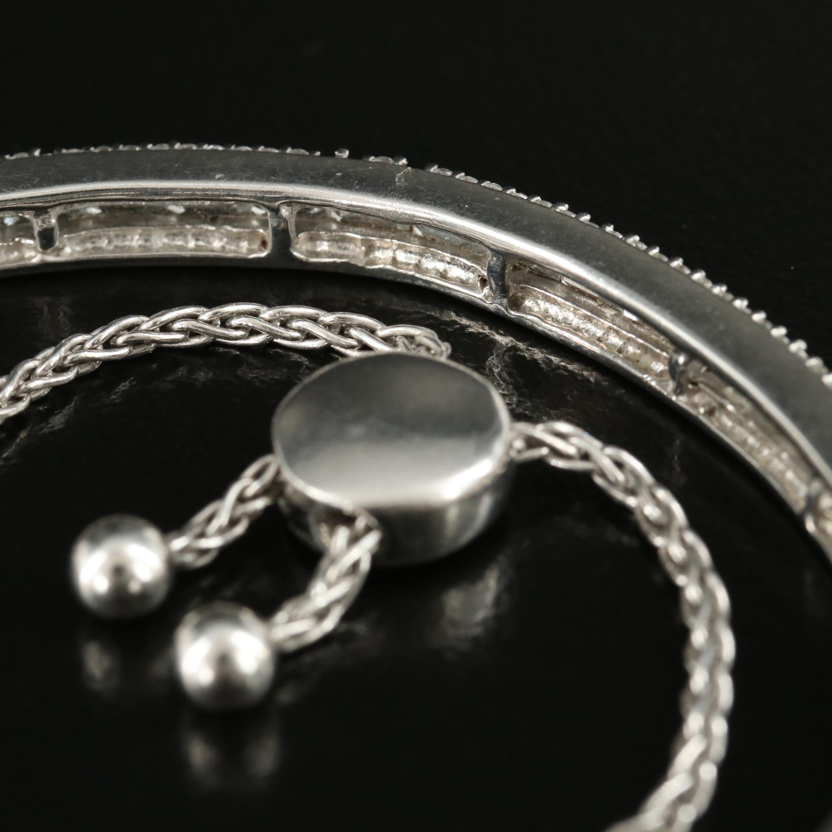 Sterling Sapphire Curved Bar Bolo Bracelet