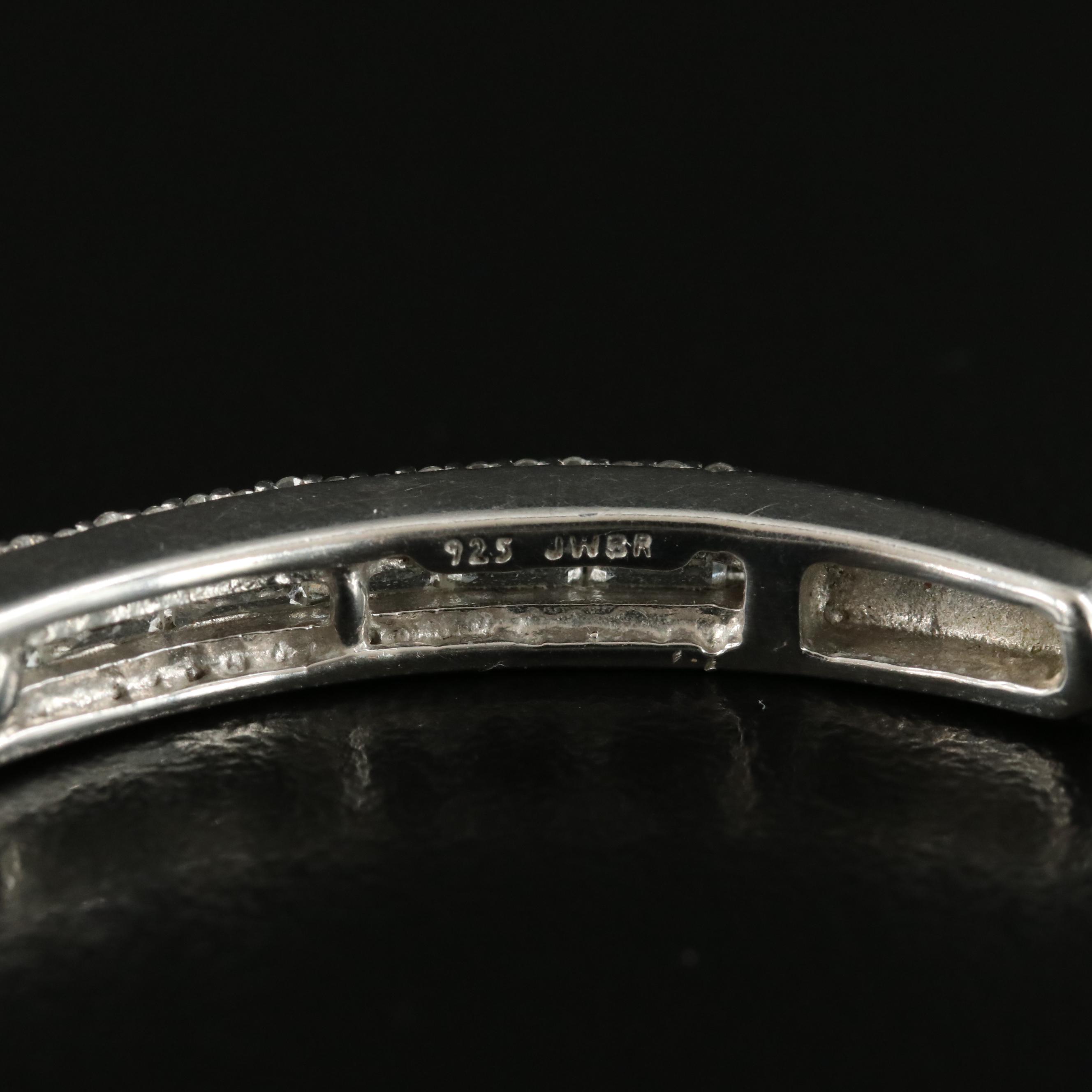 Sterling Sapphire Curved Bar Bolo Bracelet