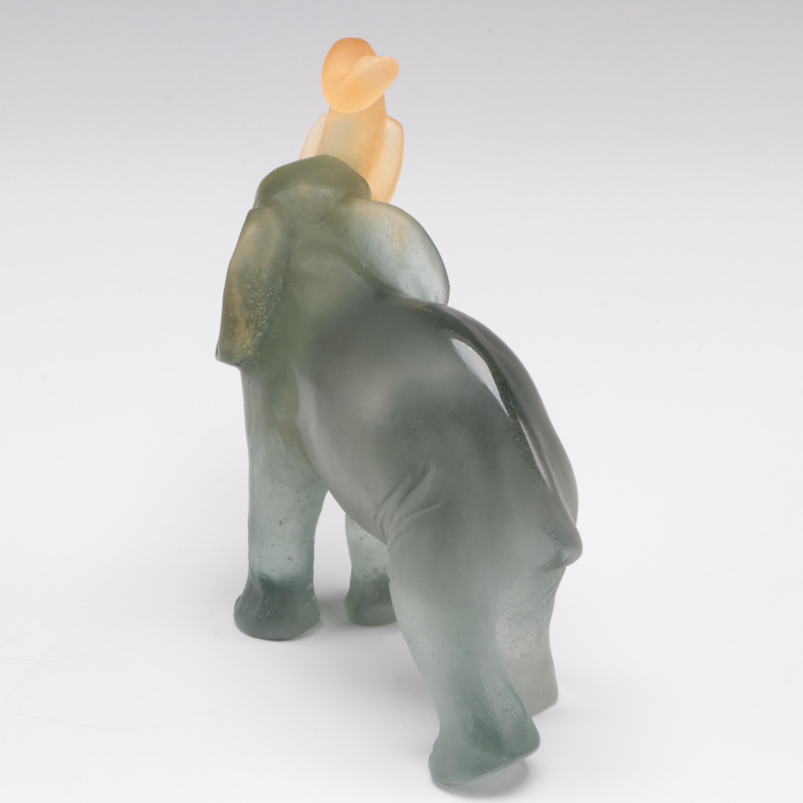 Daum Pâte de Verre Glass Elephant Figure with Box