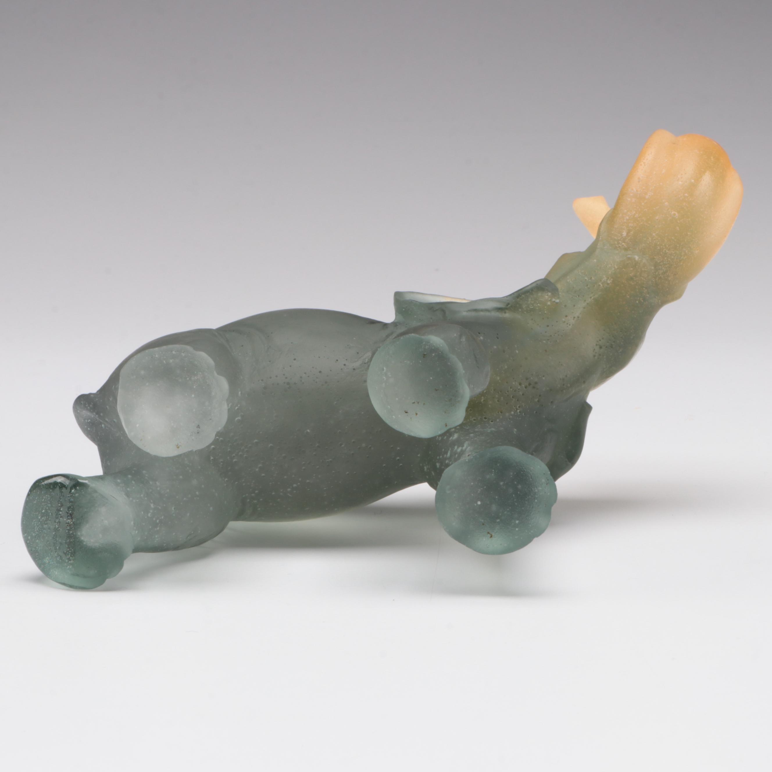 Daum Pâte de Verre Glass Elephant Figure with Box