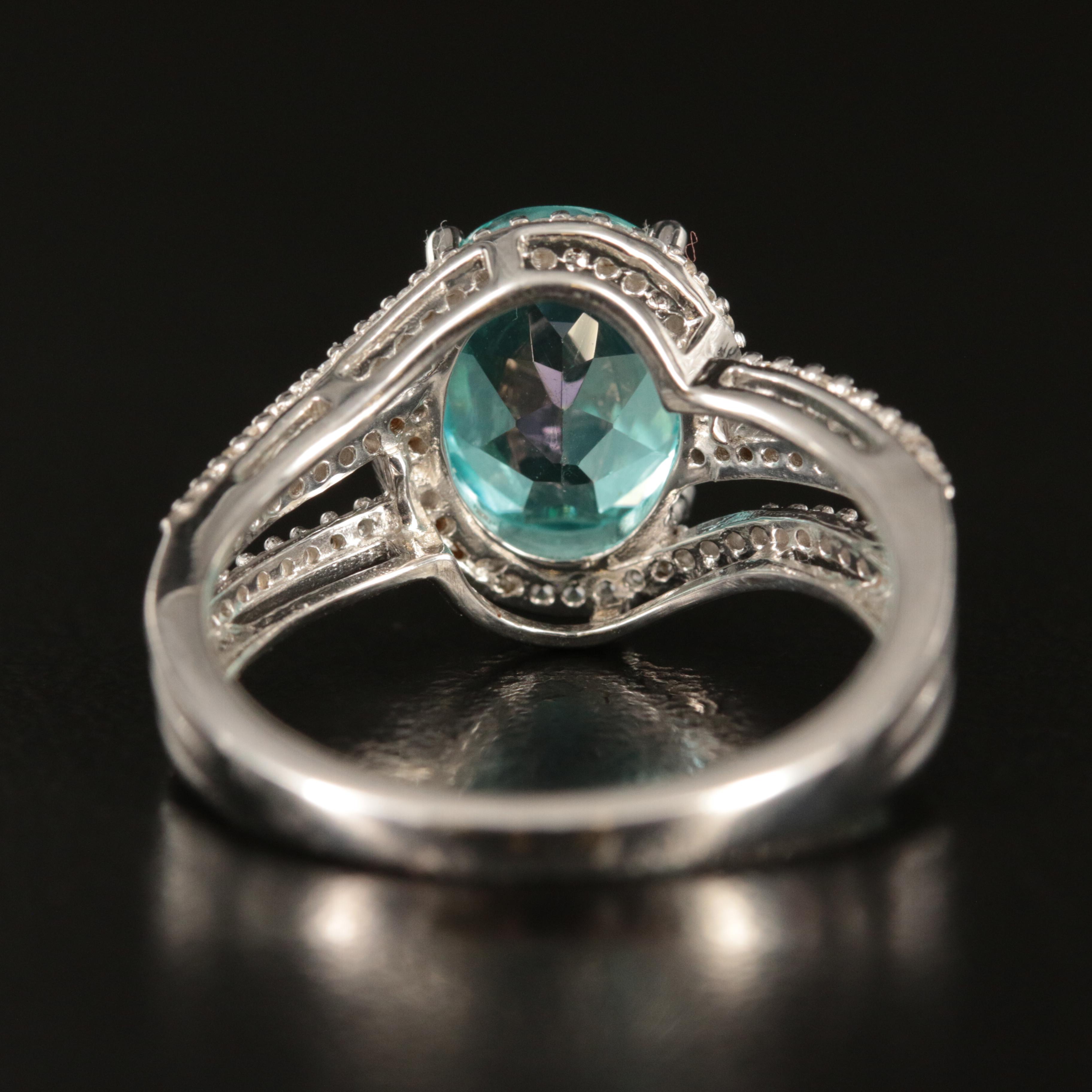 Sterling Topaz and Sapphire Ring