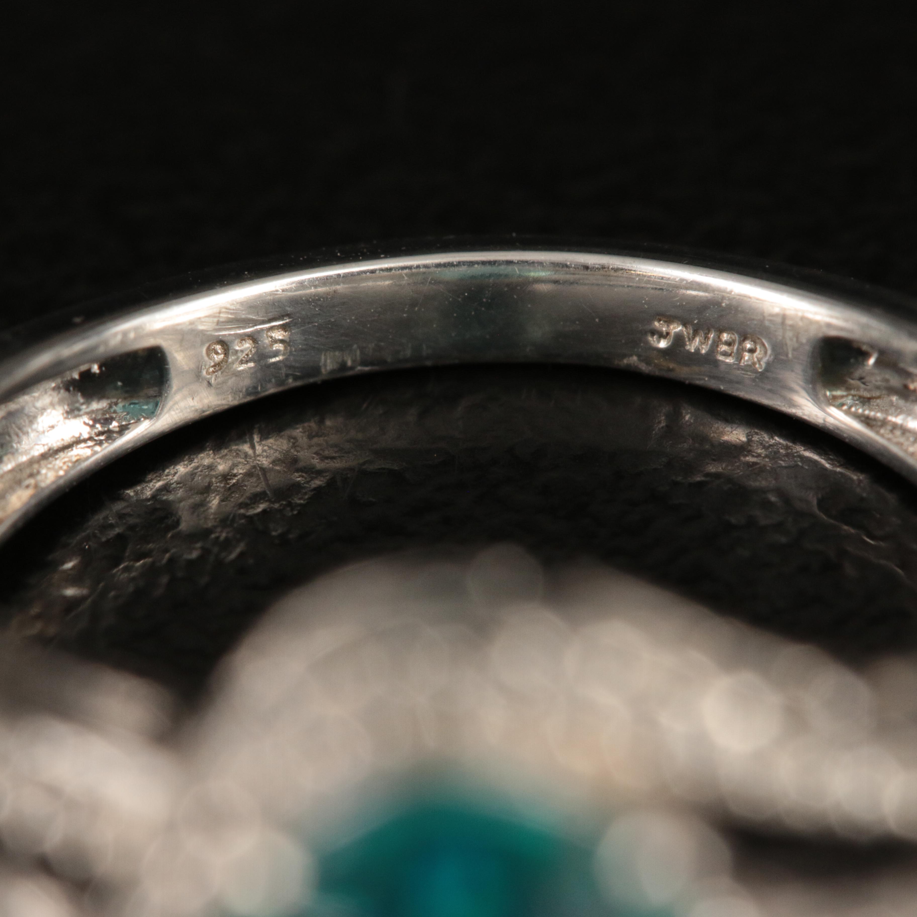 Sterling Topaz and Sapphire Ring