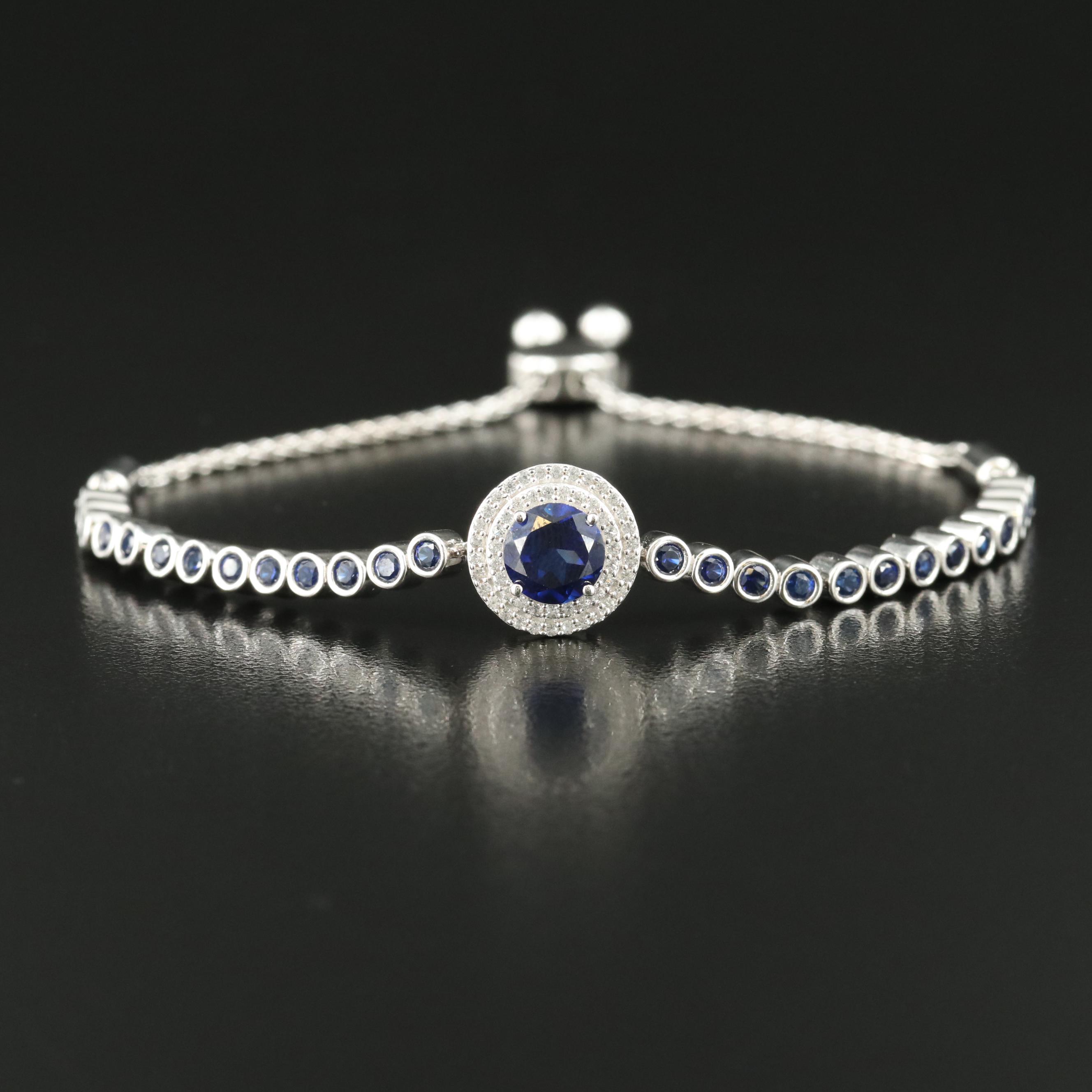Sterling Sapphire Bolo Bracelet