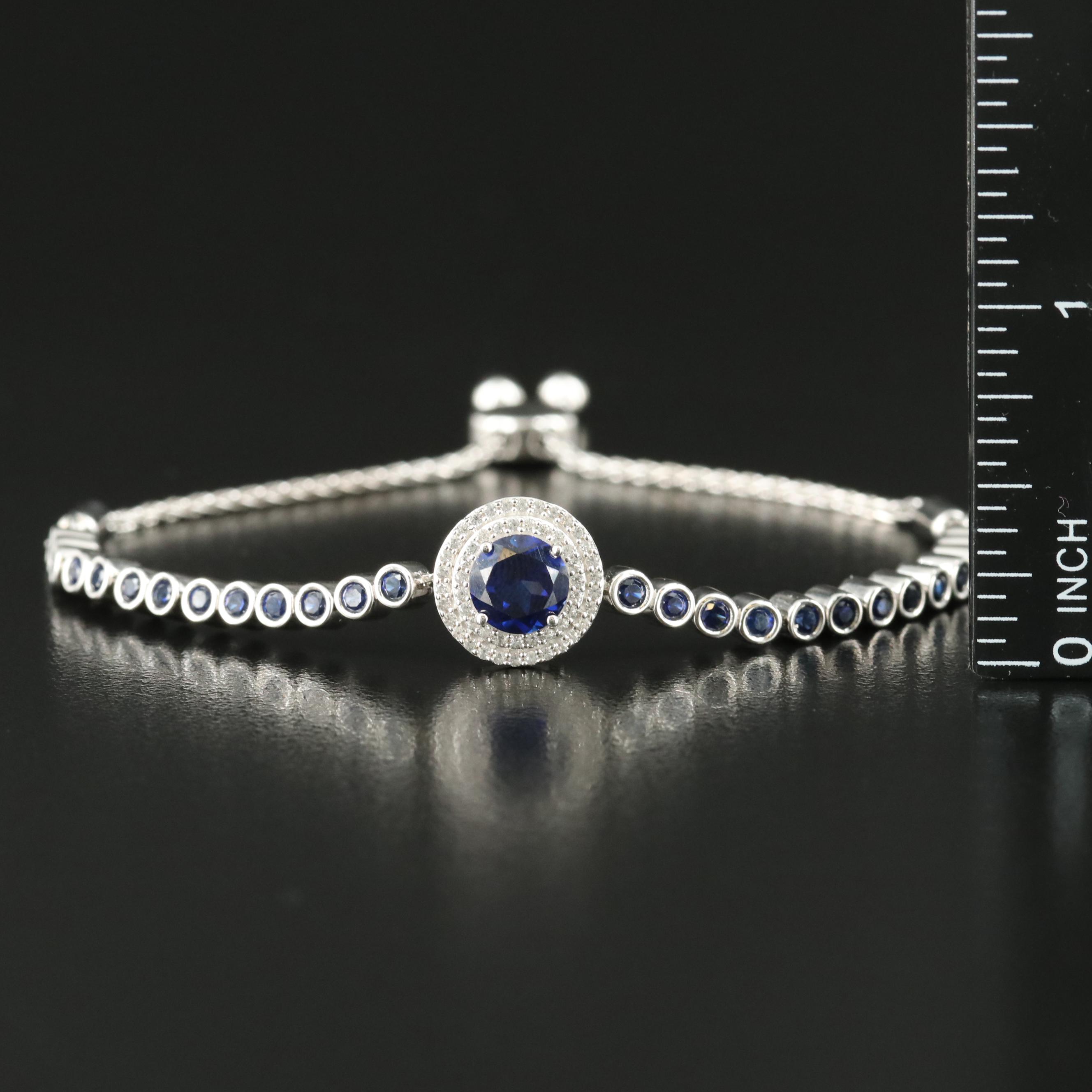Sterling Sapphire Bolo Bracelet