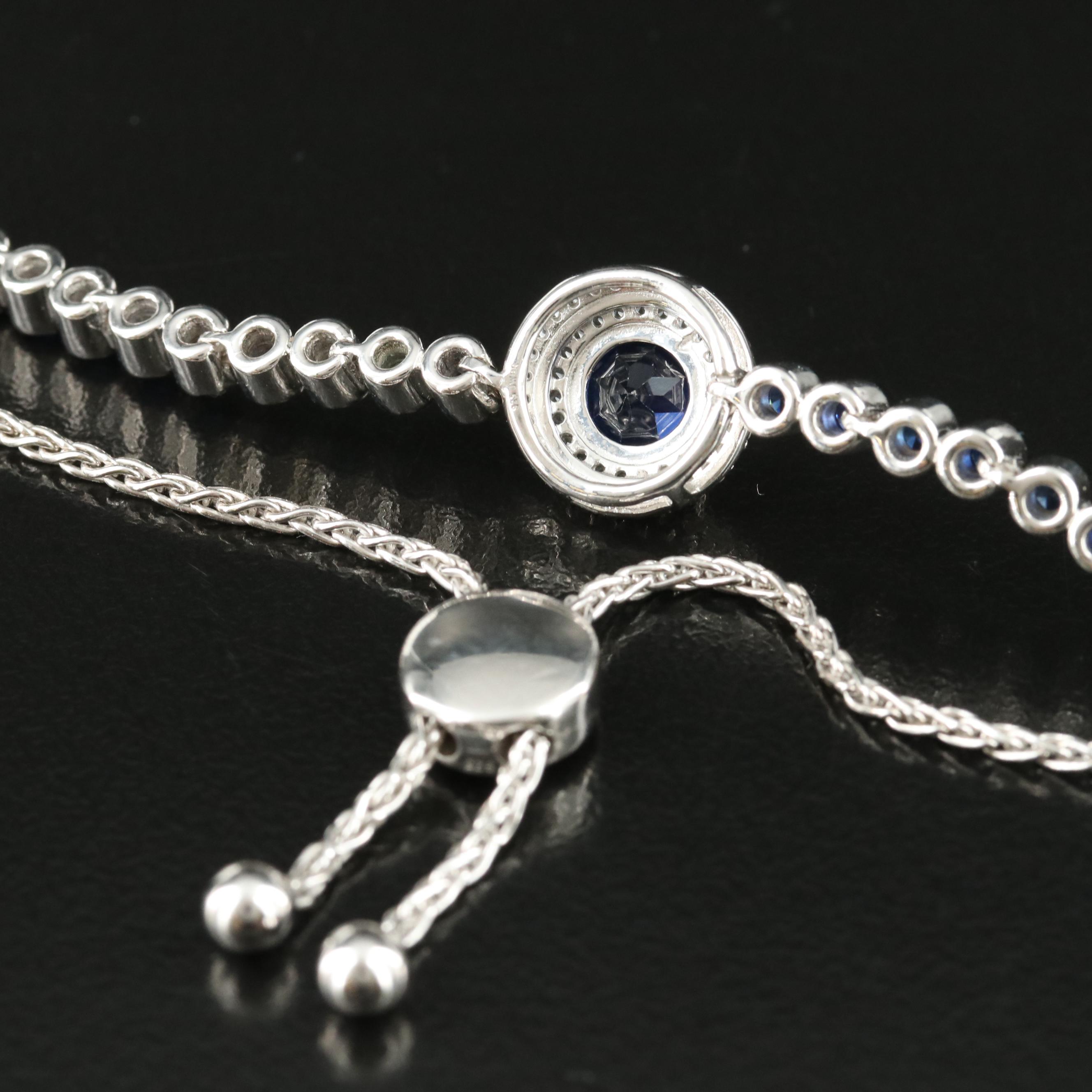 Sterling Sapphire Bolo Bracelet