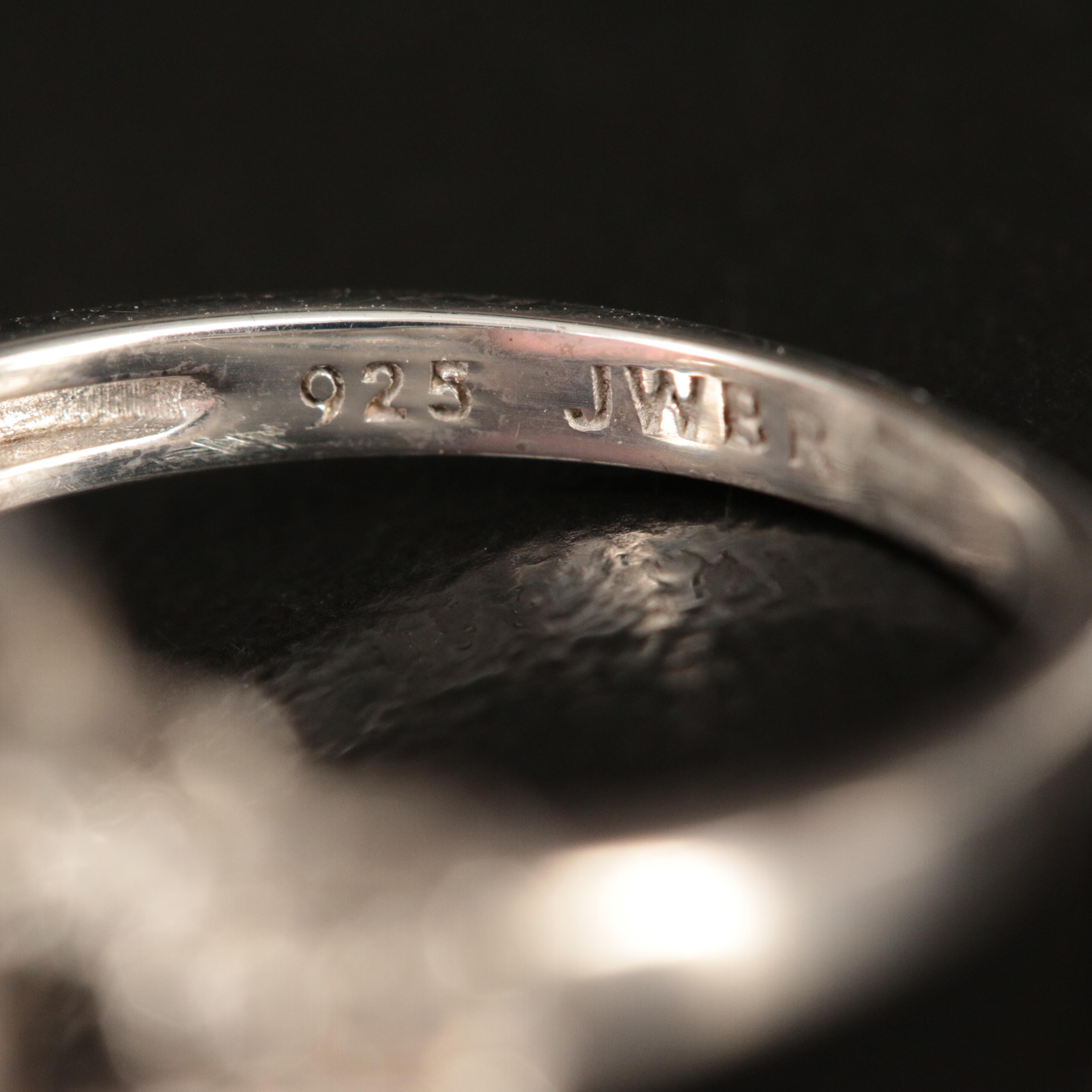 Sterling Opal and Sapphire Ring