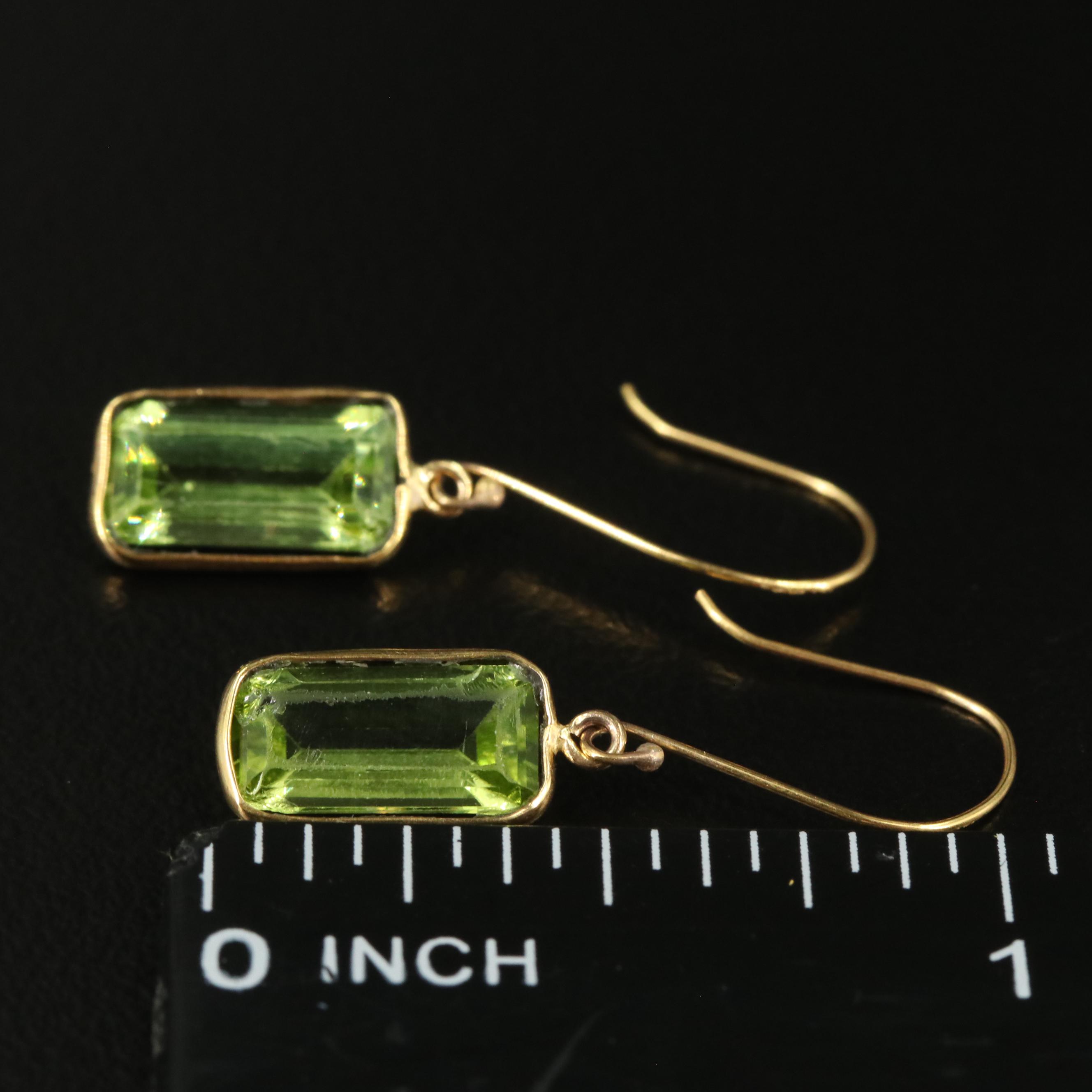 14K Peridot Drop Earrings
