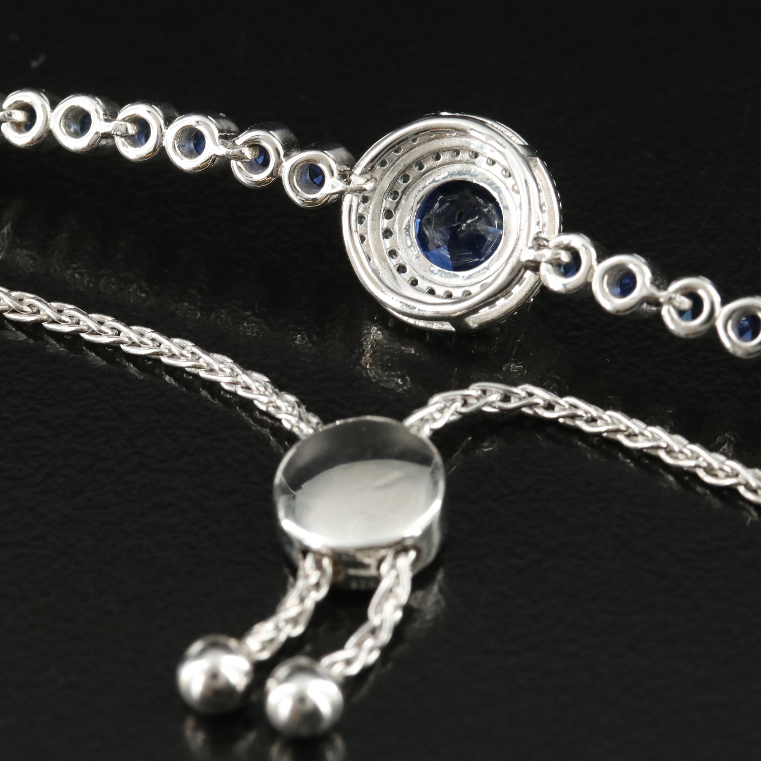 Sterling Sapphire Bolo Bracelet