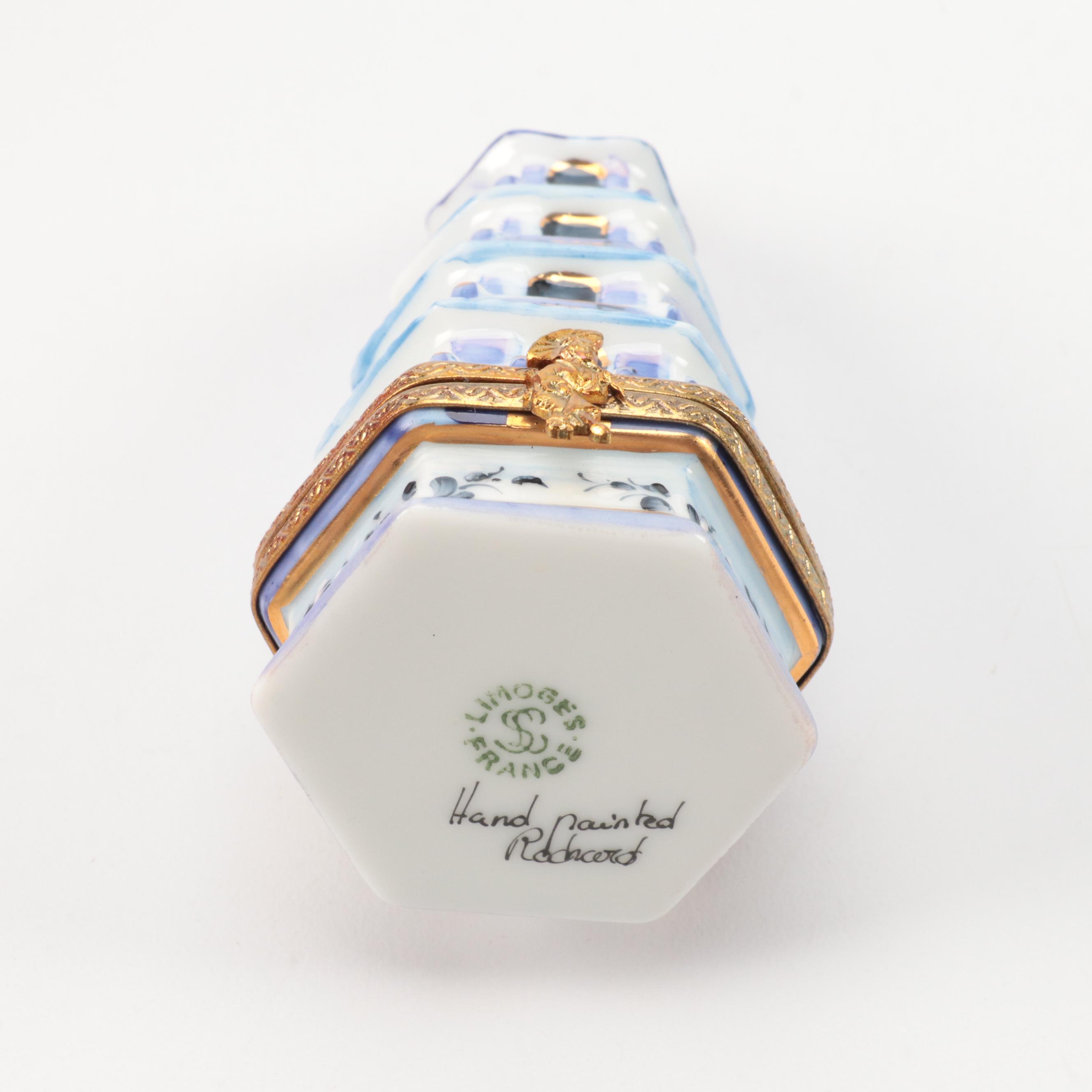 Limoges Pagoda, Monkey and Giraffe Porcelain Trinket Boxes