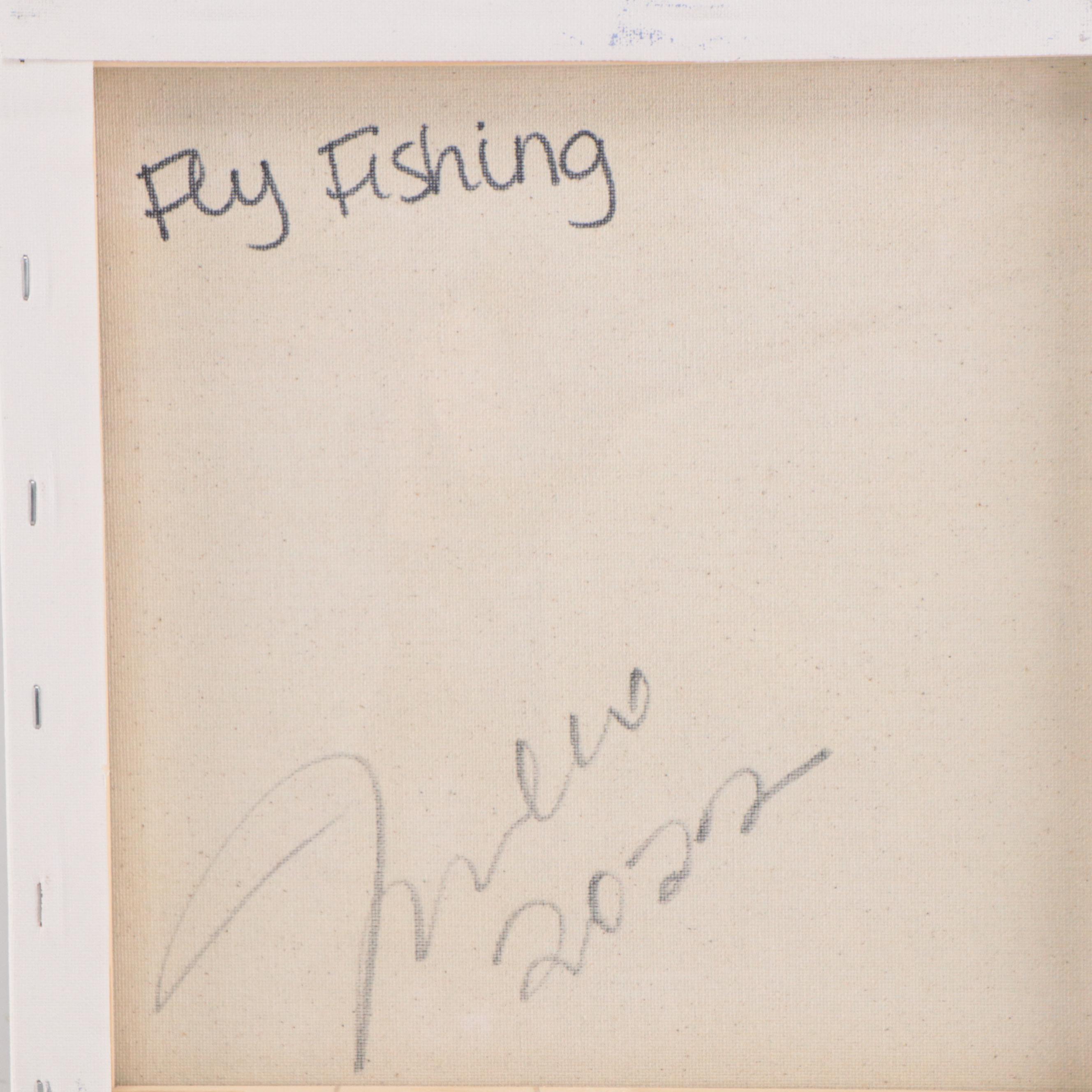 Jose Trujillo Oil Painting "Fly Fishing," 2022