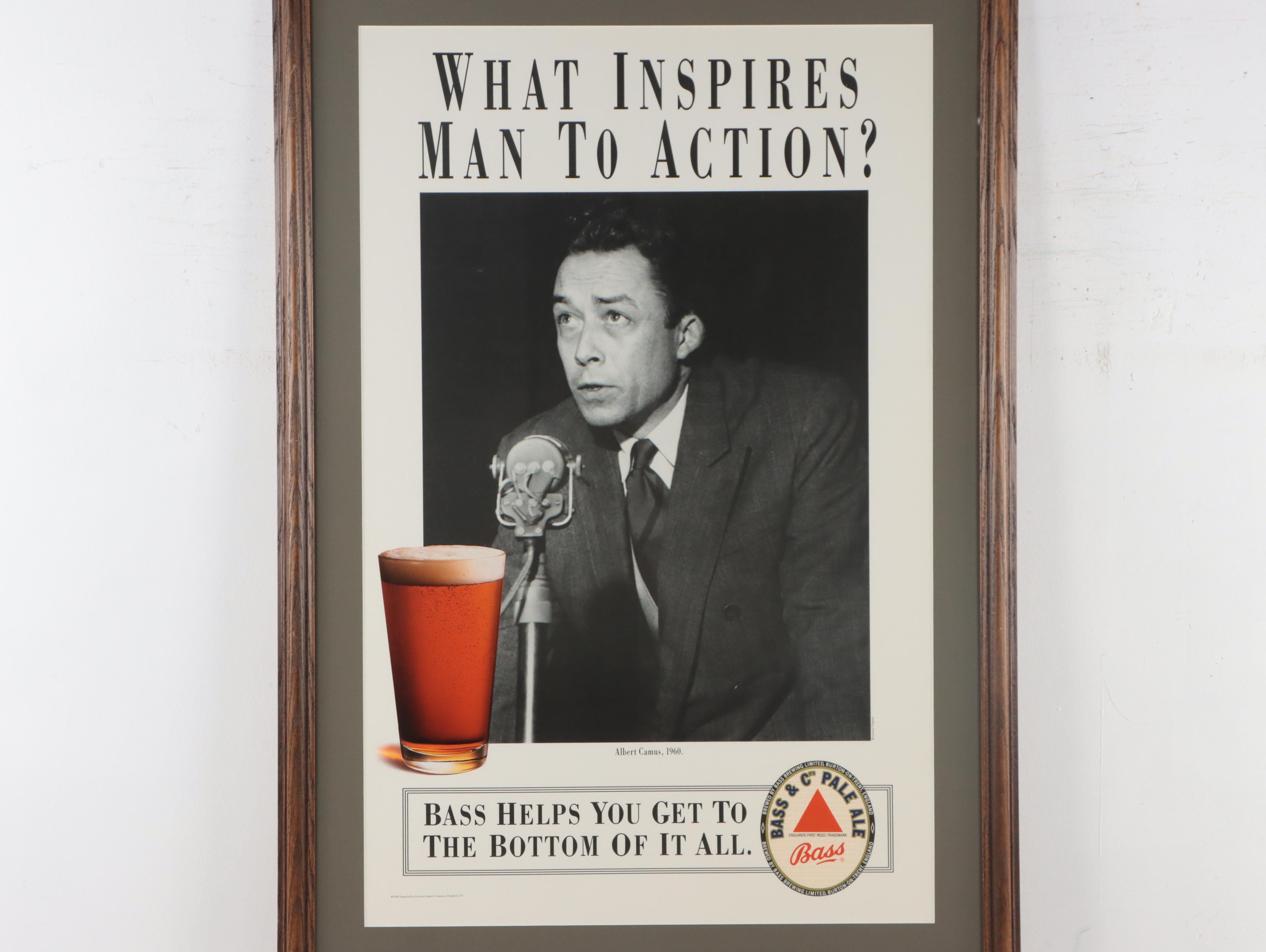 Bass Pale Ale Advertisement Poster, Circa 1990