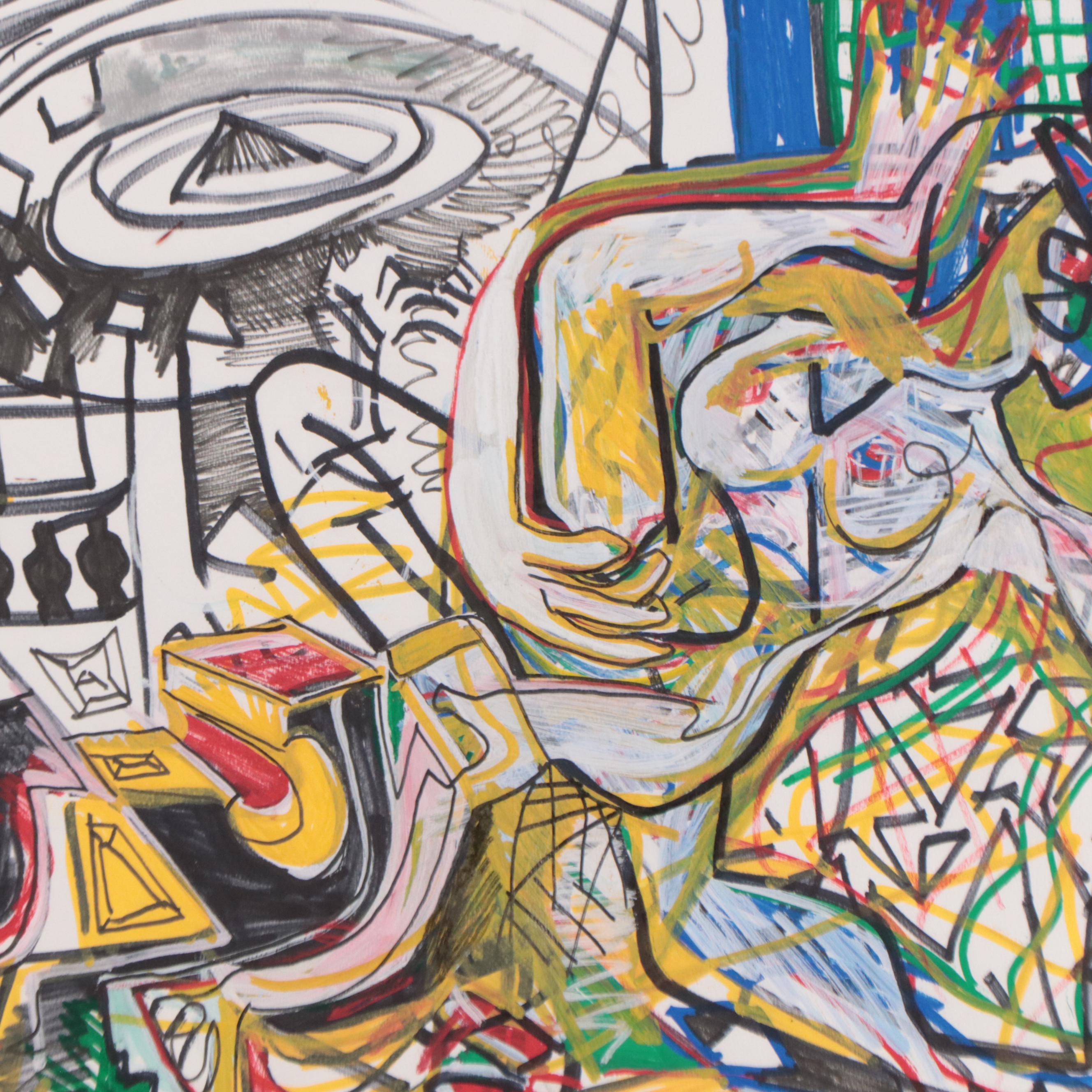 Anthony Ray Springate Jr. Drawing "Spin the Wheel & Buckle Down," 2022