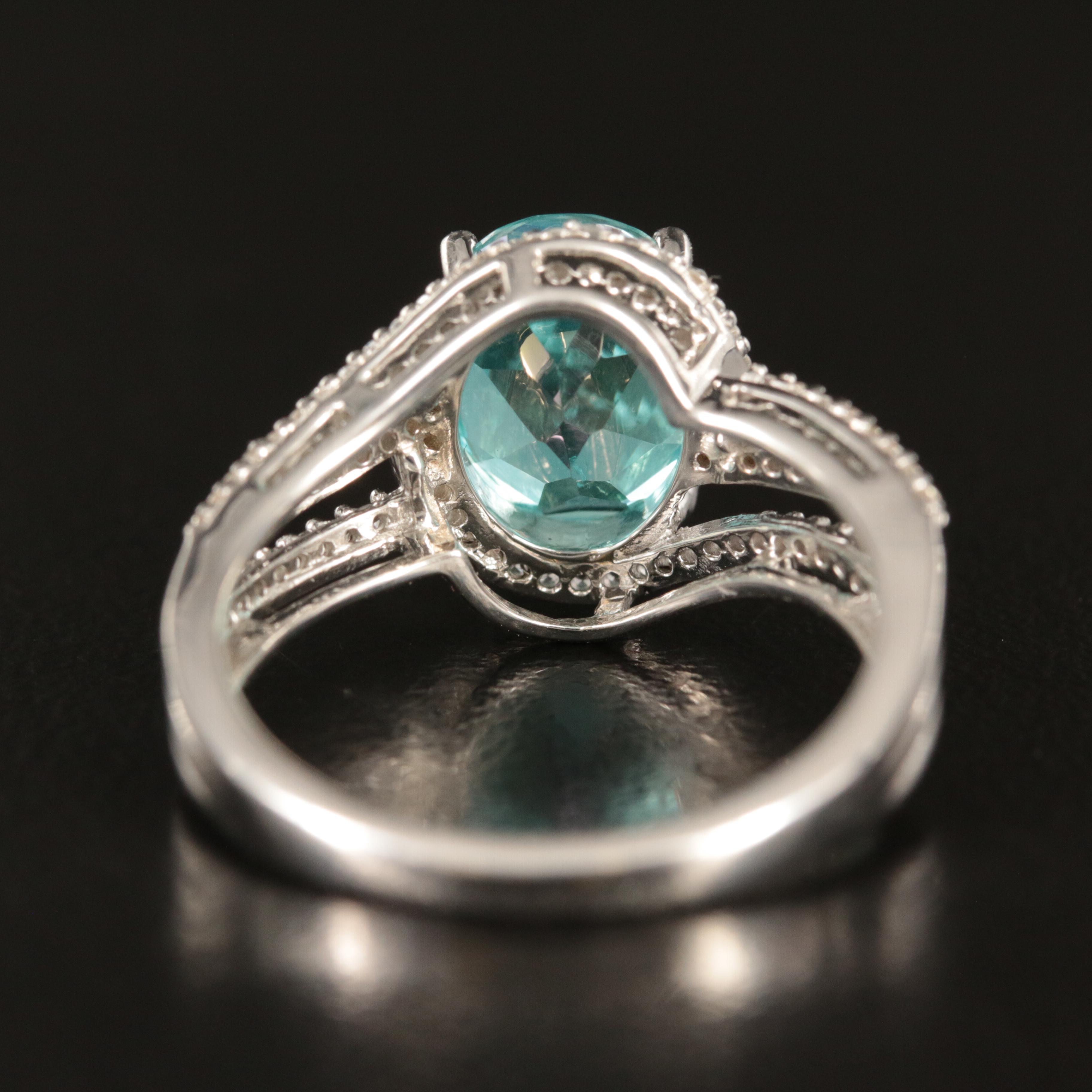 Sterling Topaz and Sapphire Ring