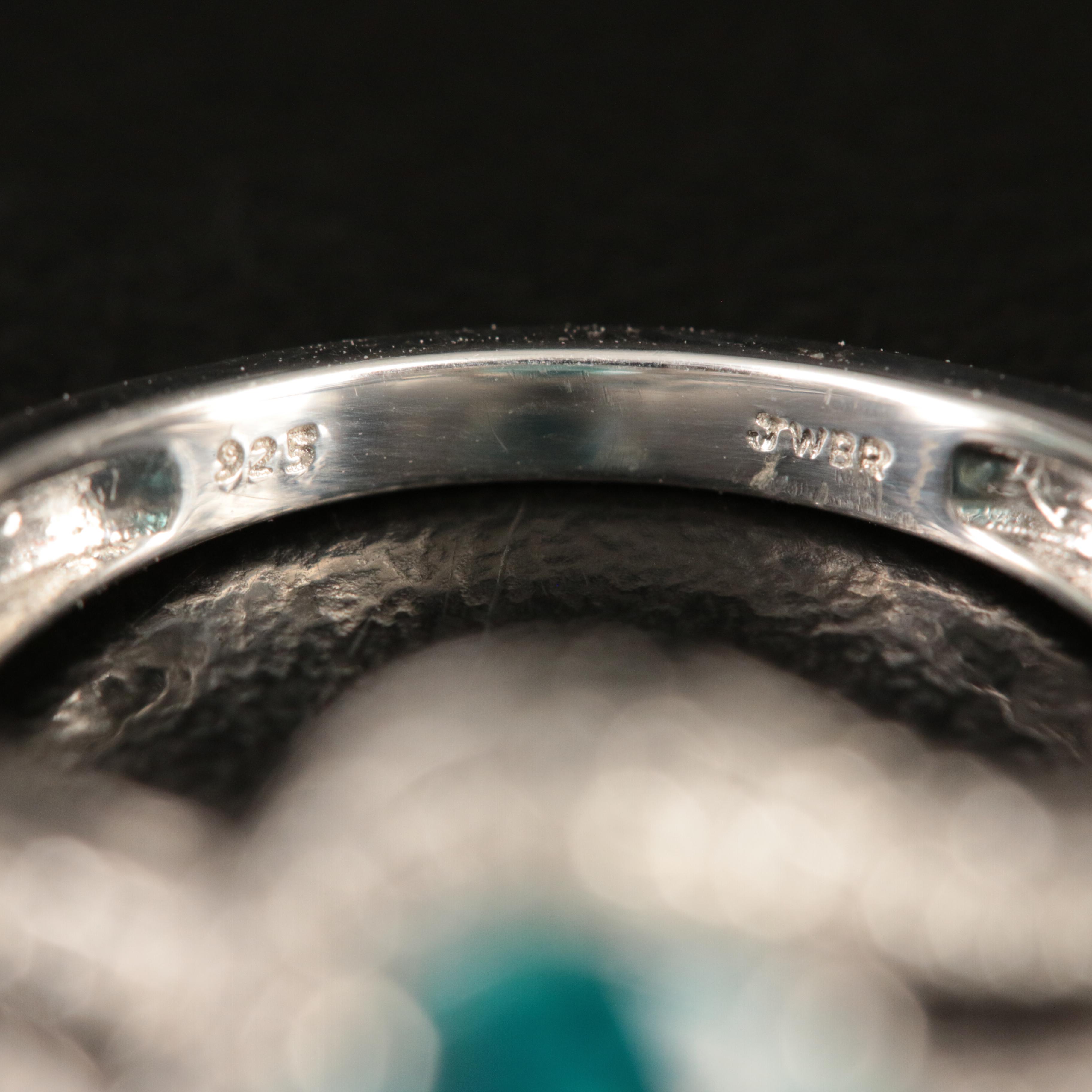 Sterling Topaz and Sapphire Ring