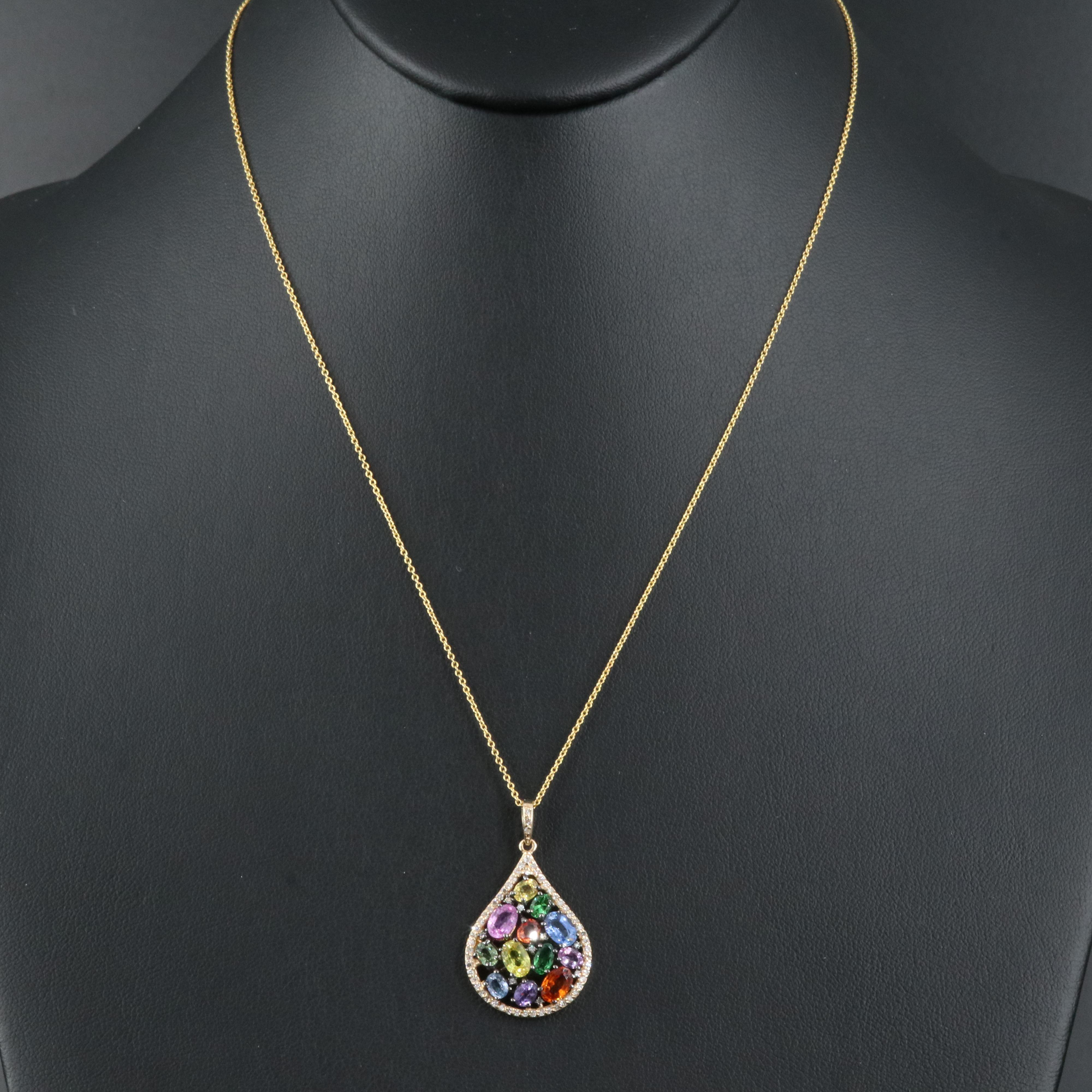 EFFY 14K Sapphire, Tsavorite and Diamond Pendant Necklace