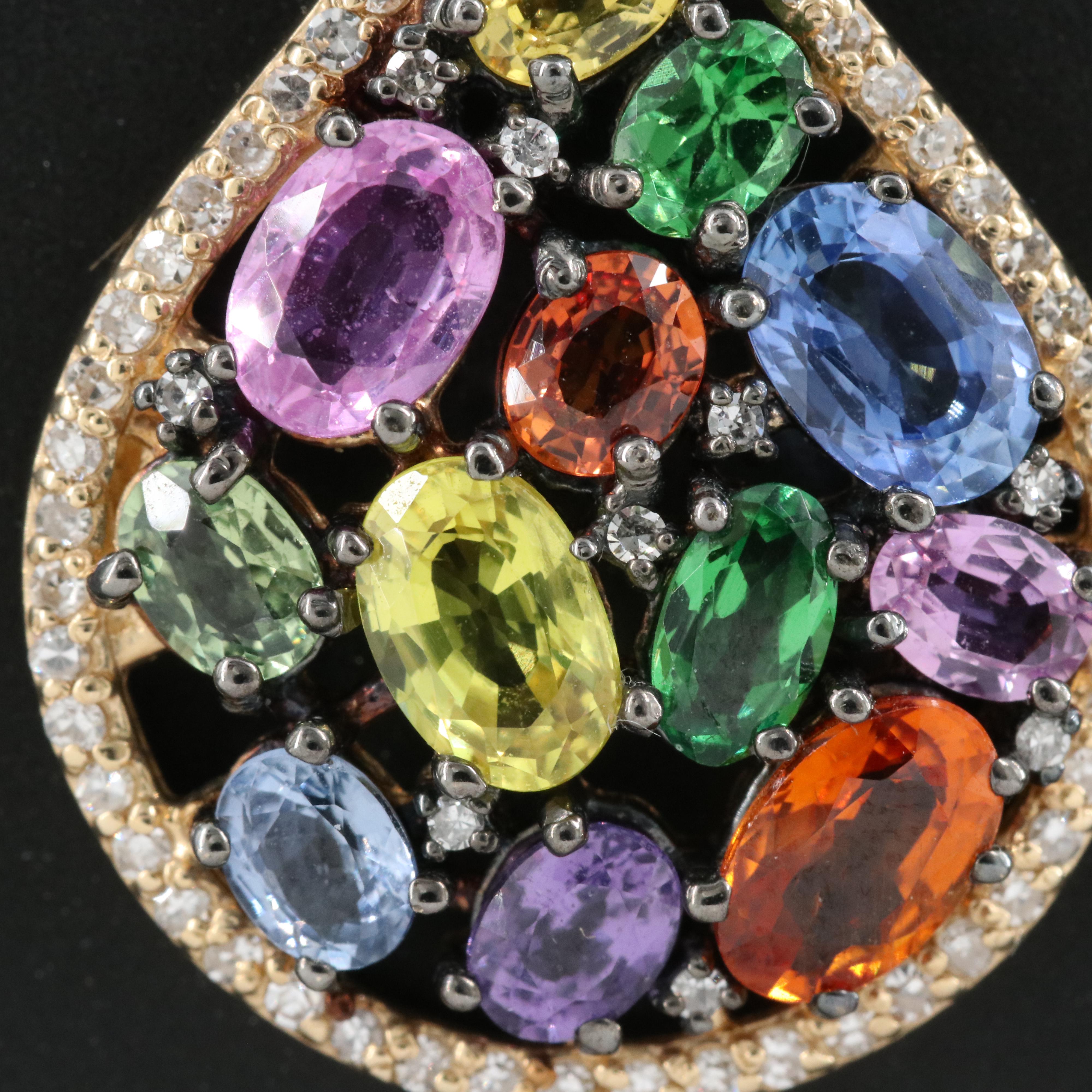 EFFY 14K Sapphire, Tsavorite and Diamond Pendant Necklace