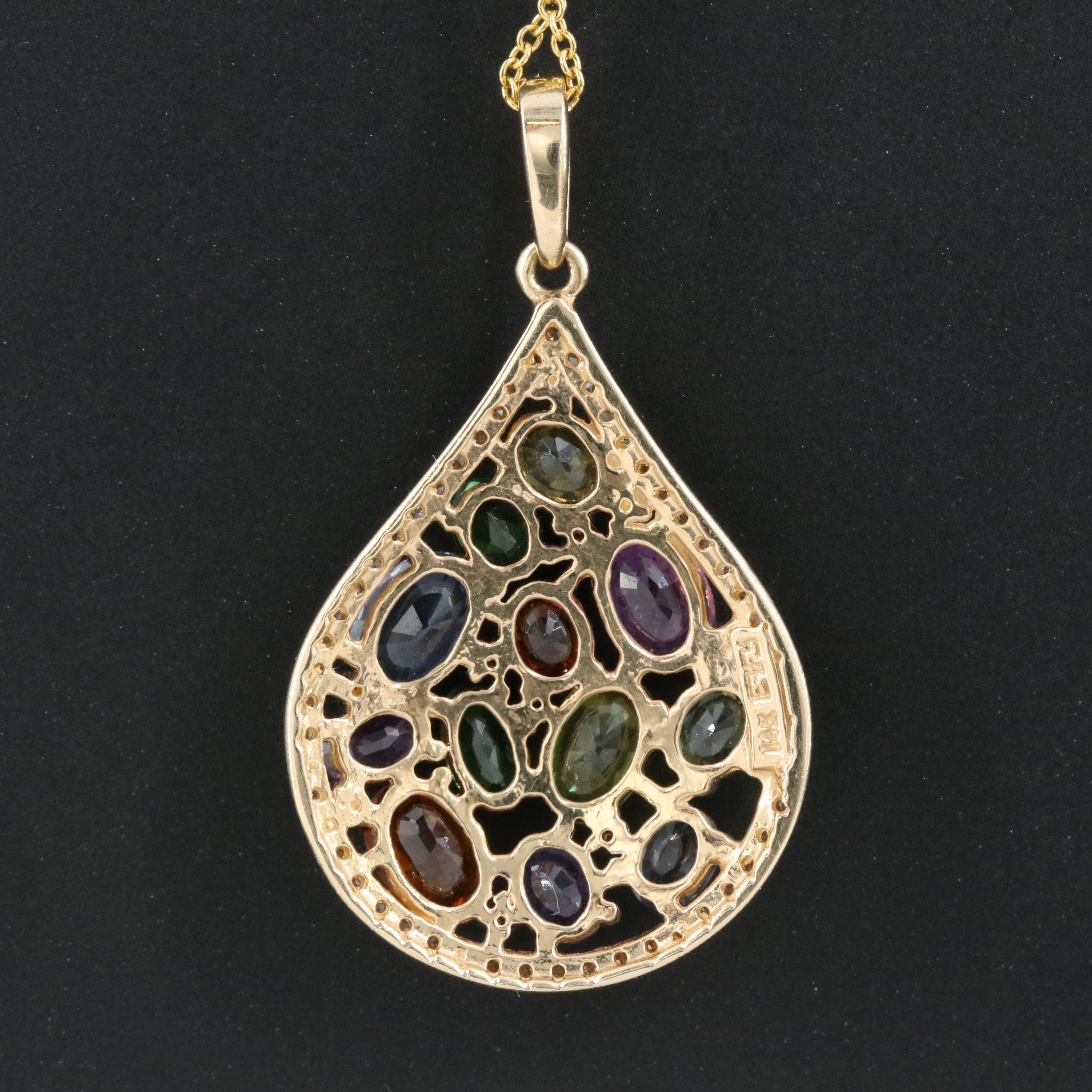 EFFY 14K Sapphire, Tsavorite and Diamond Pendant Necklace