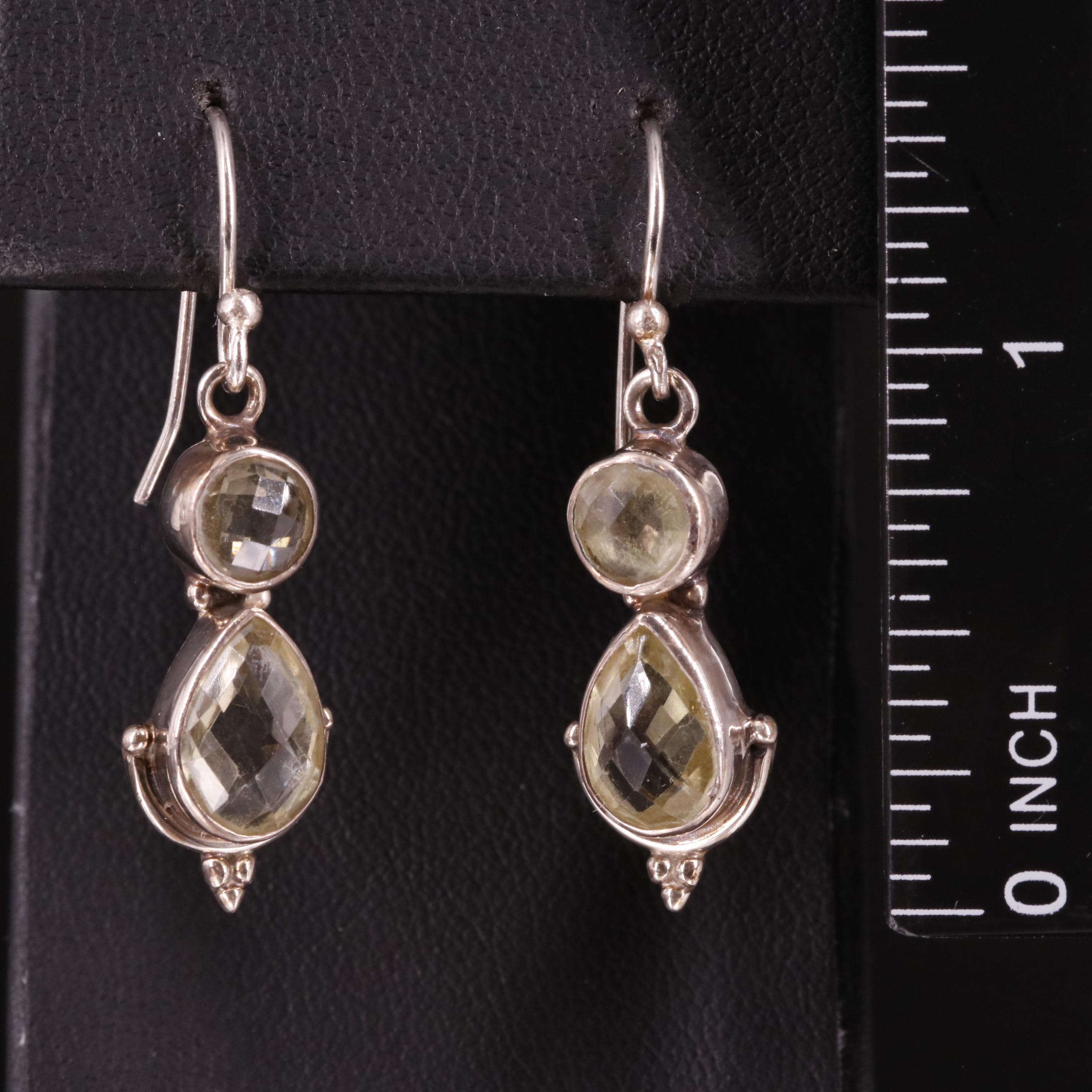 Sterling Citrine Drop Earrings