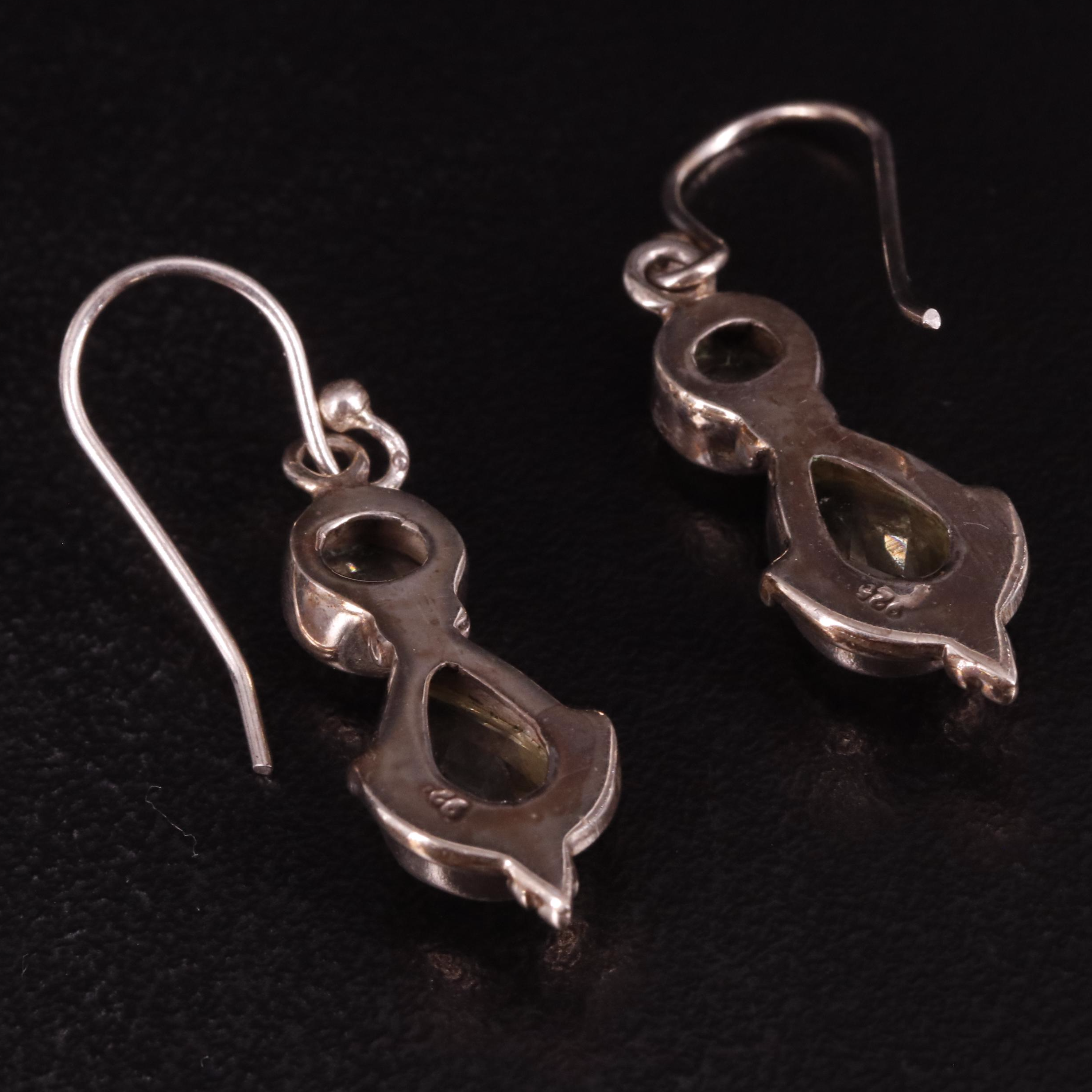 Sterling Citrine Drop Earrings