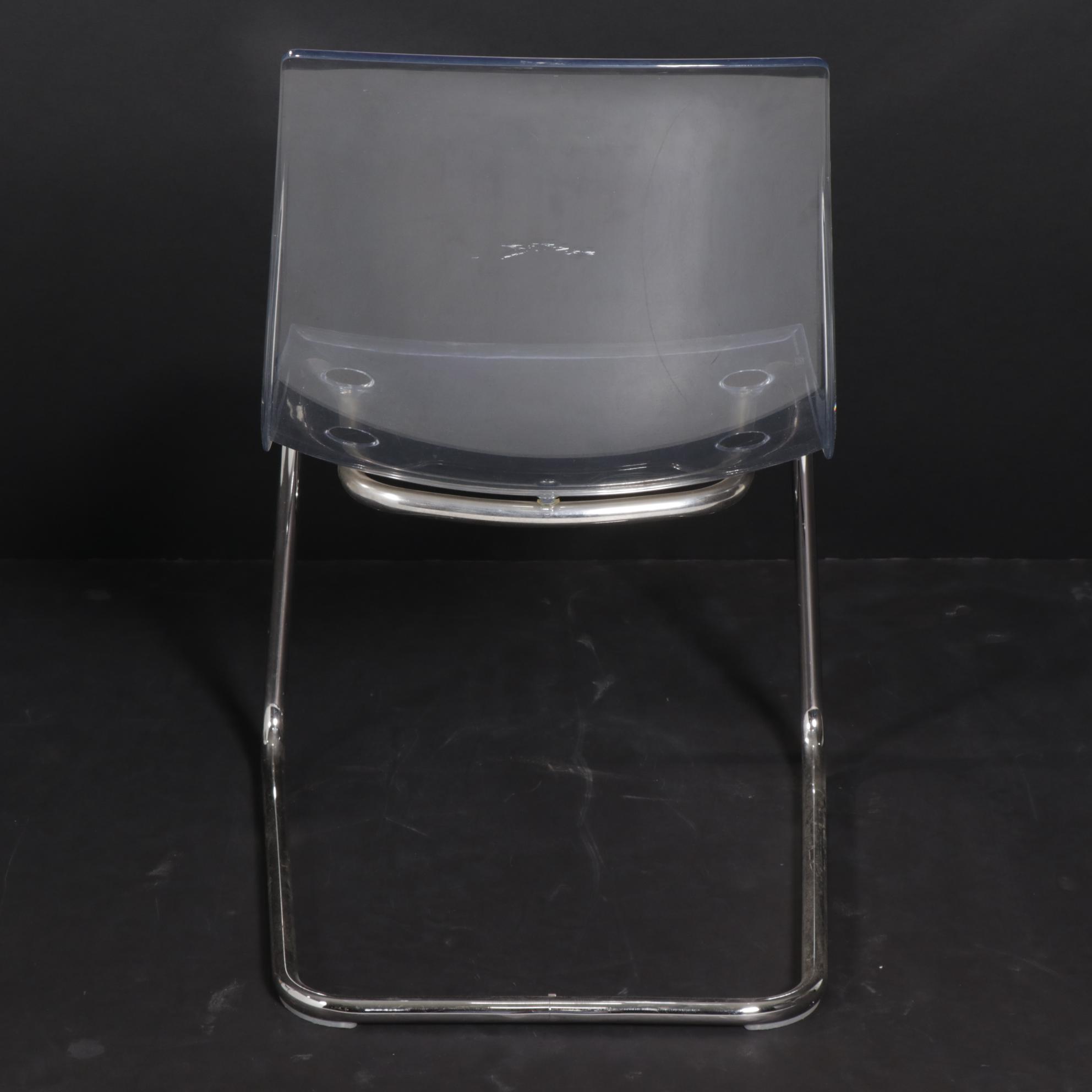 Carl Öjerstam for IKEA "Tobias" Chromed Steel and Plastic Shell Cantilever Chair