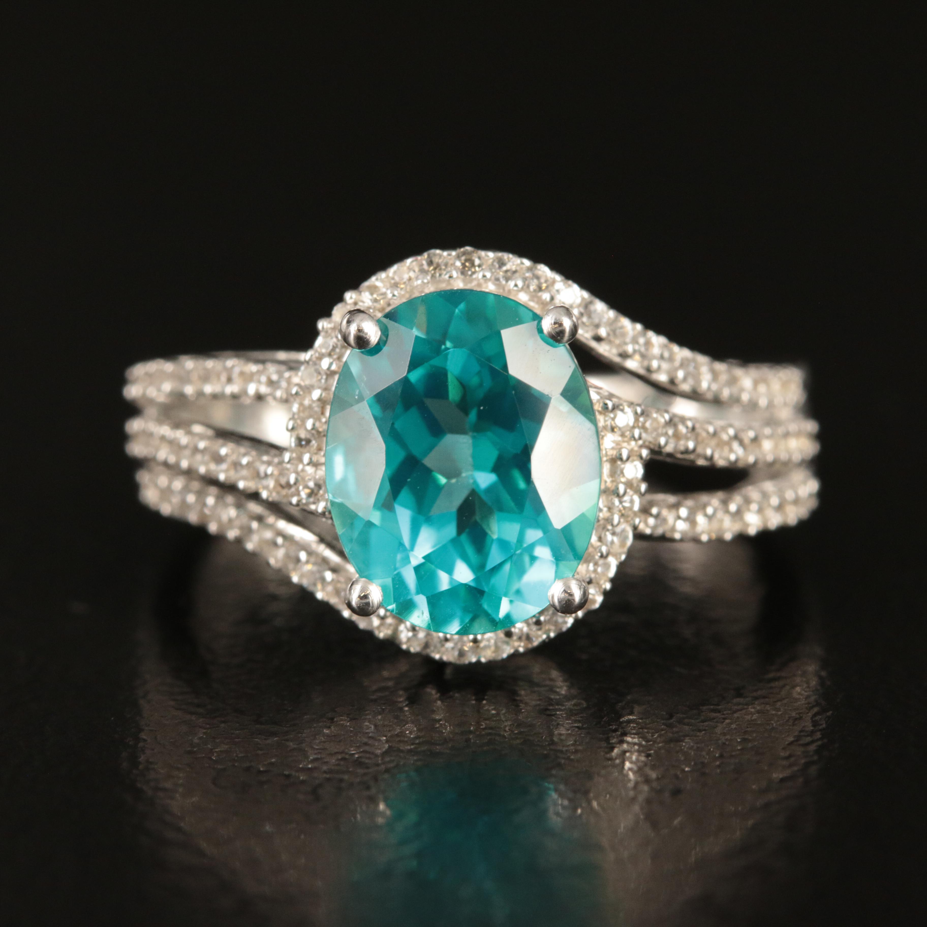 Sterling Topaz and Sapphire Ring